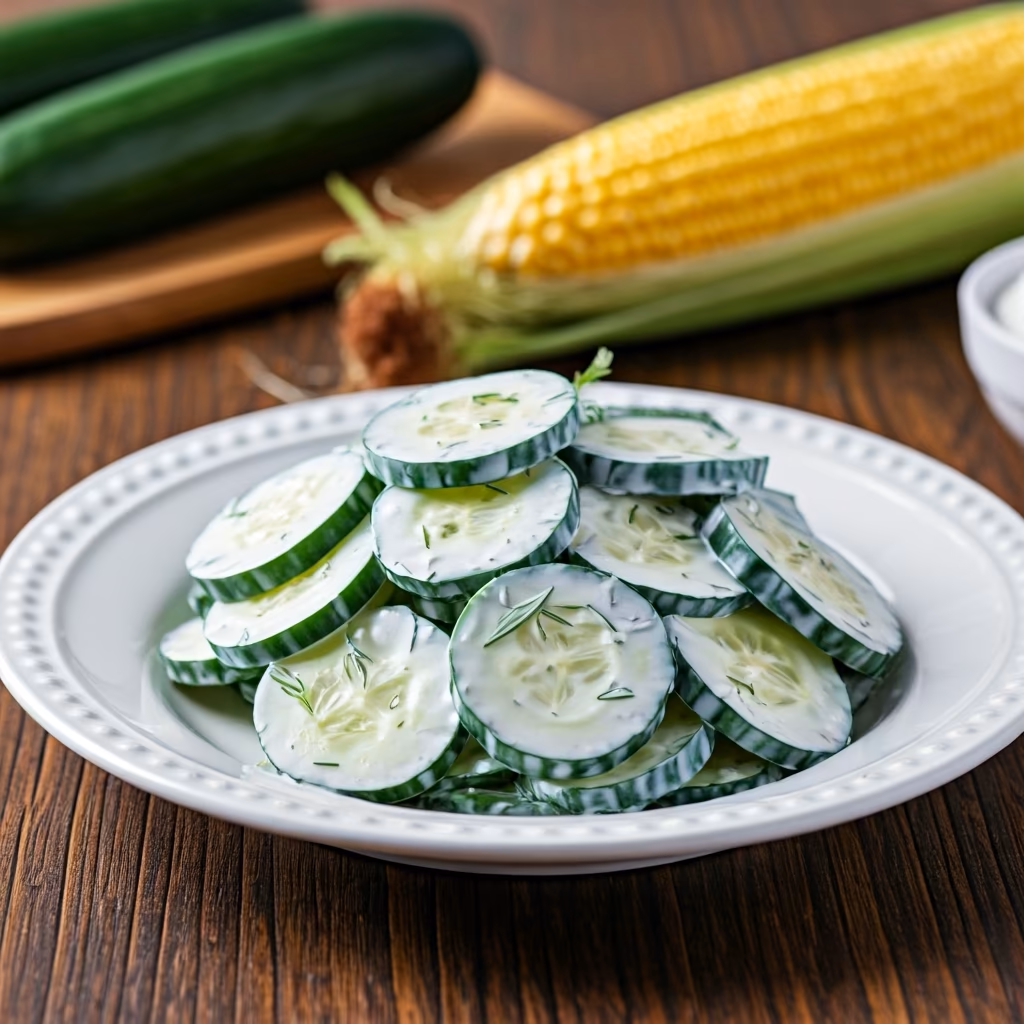 Creamy Dill Cucumber Salad recipe - American easy difficulty in Side Dishes, Salads category