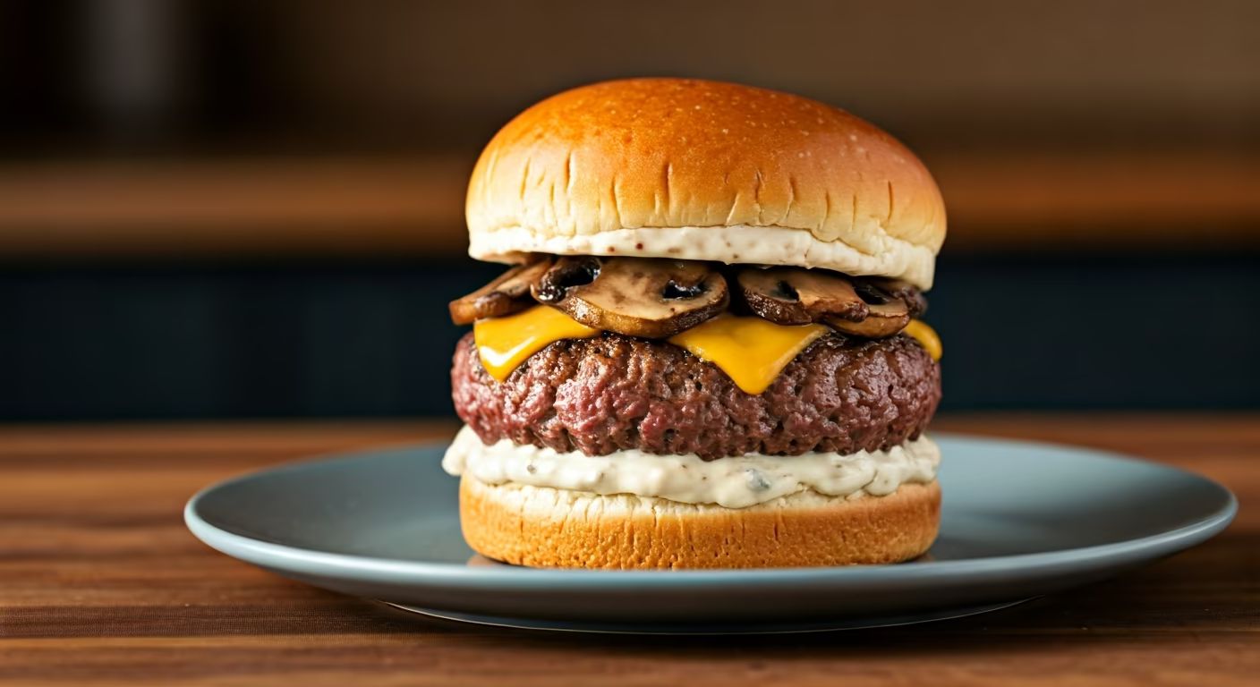 Mushroom and Swiss Stuffed Burgers recipe - delicious easy difficulty in Beef category