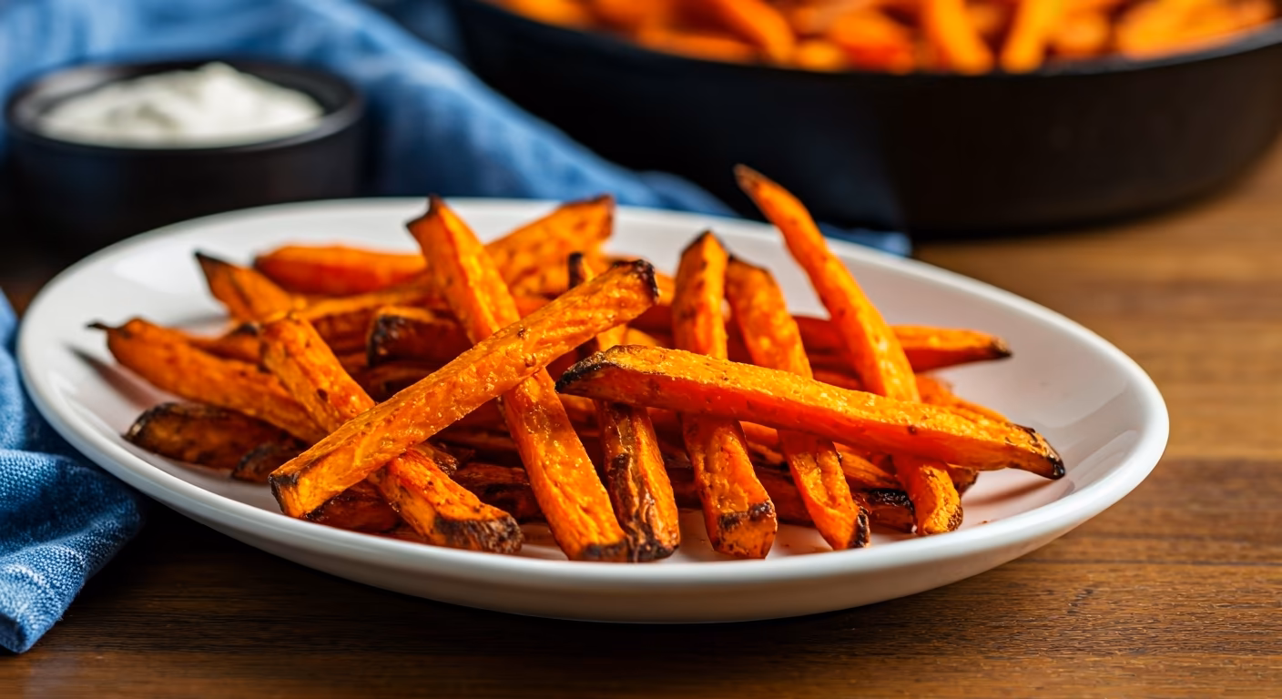 Baked Sweet Potato Fries recipe - American easy difficulty in Side Dishes, Baking, Fried Foods category