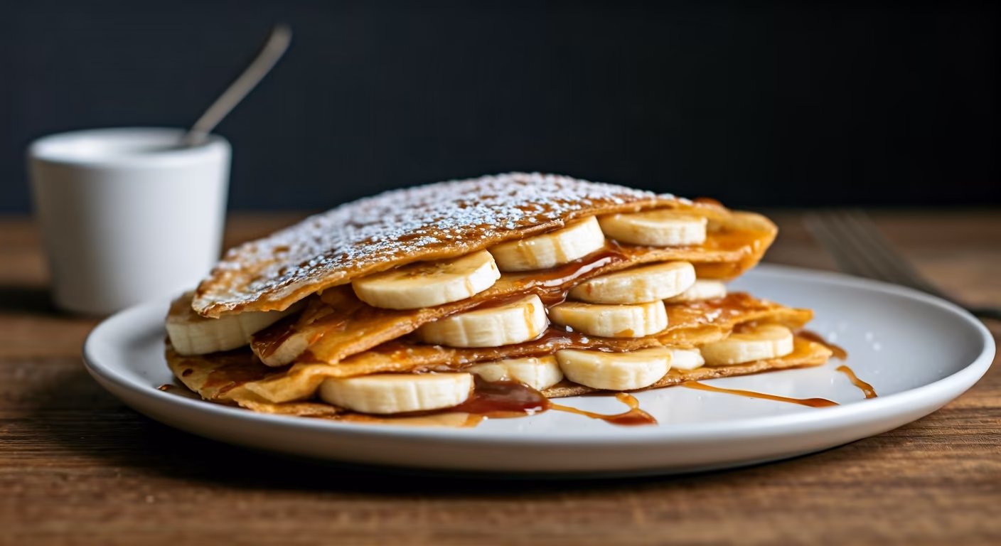 Bananas Foster Quesadilla recipe - American easy difficulty in Lunch, Healthy Meals, Tacos & Wraps category