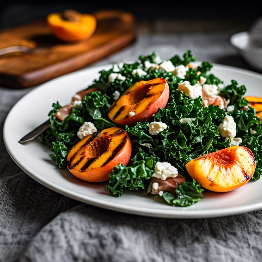 Grilled Peach and Apricot Salad recipe - delicious easy difficulty in Salads, Healthy Meals, Grilling category