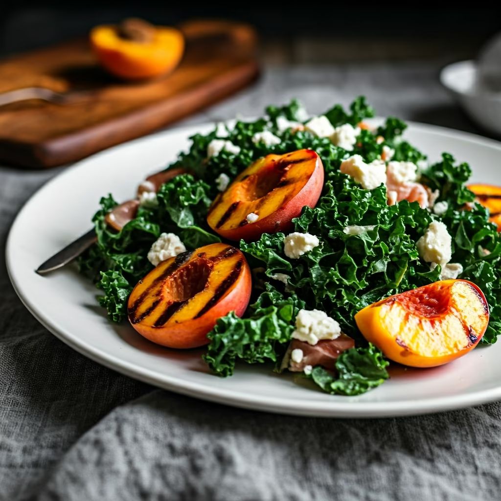 Grilled Peach and Apricot Salad recipe - American easy difficulty in Salads, Healthy Meals, Grilling category