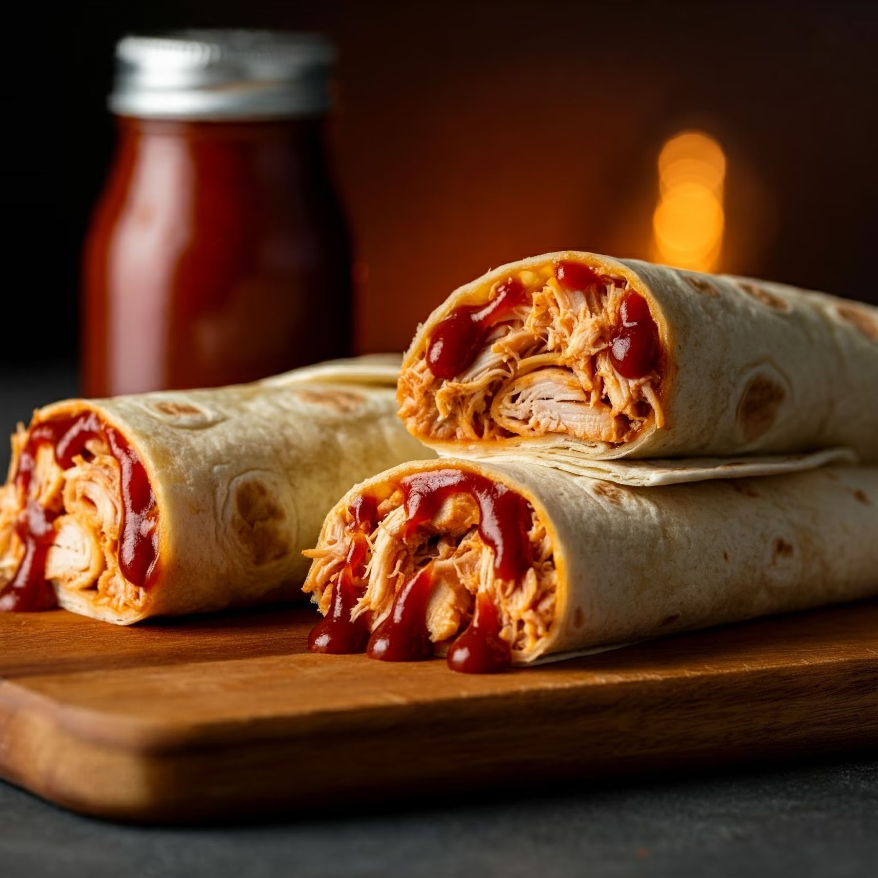 Pulled Chicken Wraps recipe - American easy difficulty in Tacos & Wraps, Chicken, Sandwiches category