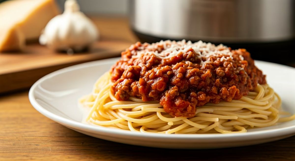 Instant Pot Spaghetti and Meat Sauce recipe - American easy difficulty dish