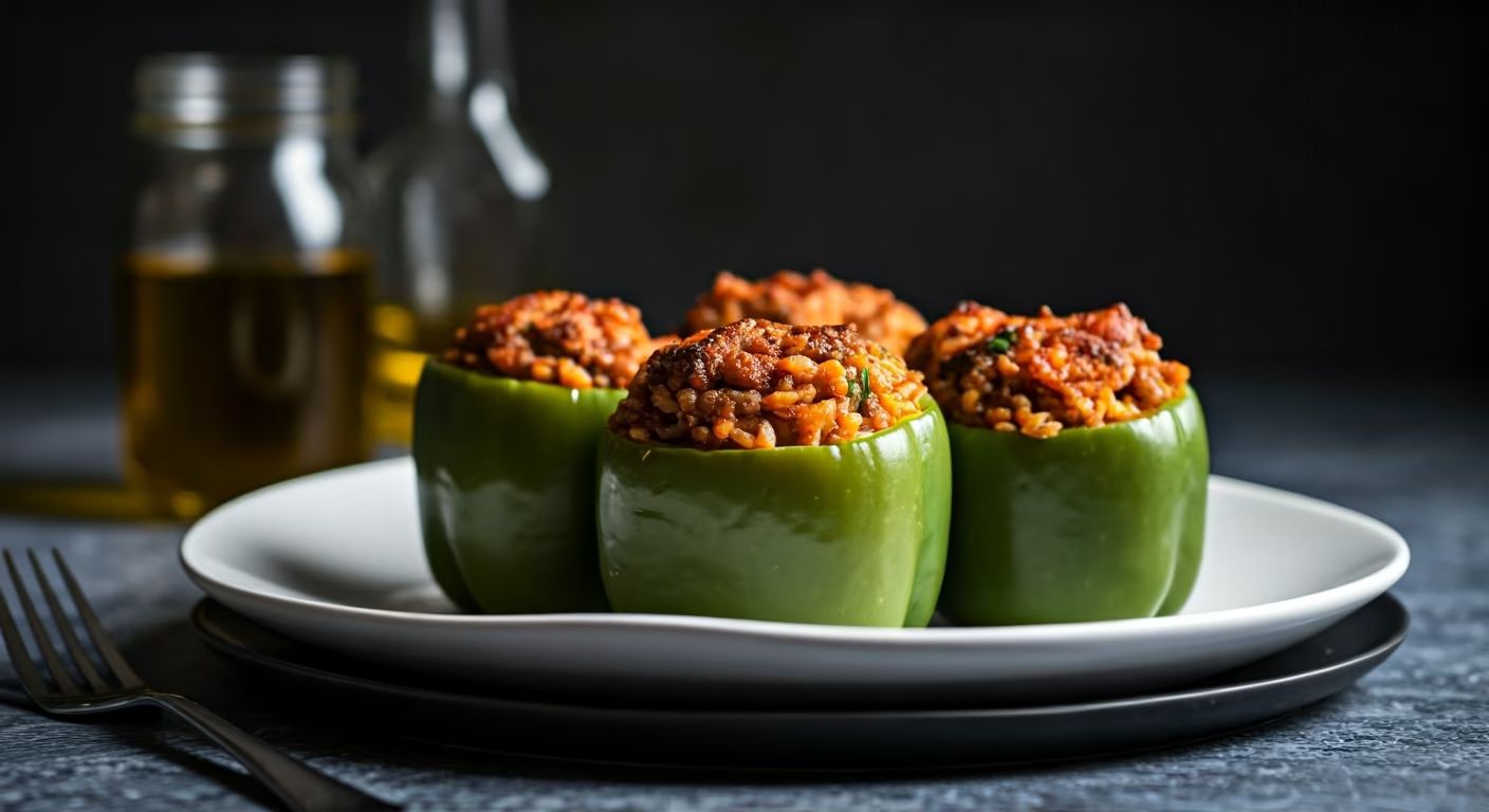 Stuffed Green Peppers recipe - American easy difficulty in Main Dishes, Beef, Rice category
