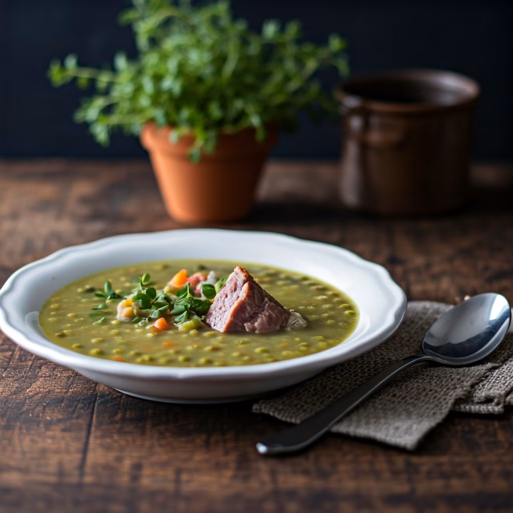 German Split Pea Soup recipe - German easy difficulty in Soups, Lunch, Healthy Meals category