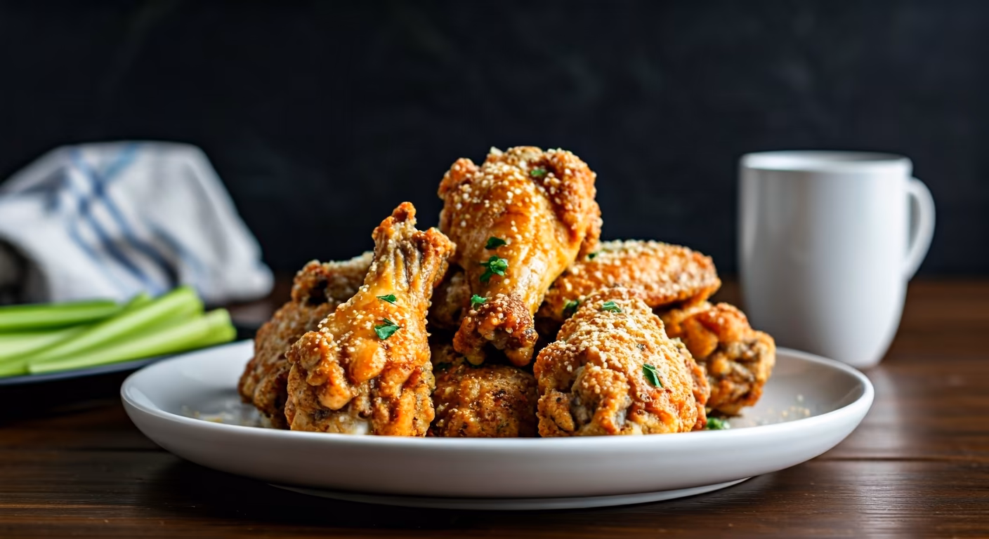 Baked Garlic Parmesan Wings recipe - American easy difficulty in Party Food, Appetizers, Chicken category