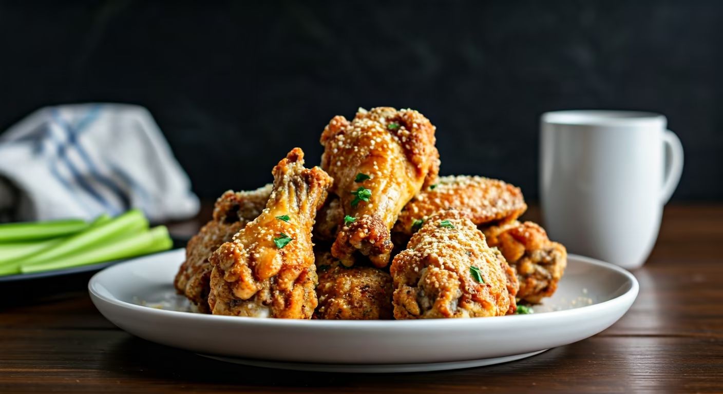 Baked Garlic Parmesan Wings recipe - delicious easy difficulty in Party Food, Appetizers, Chicken category