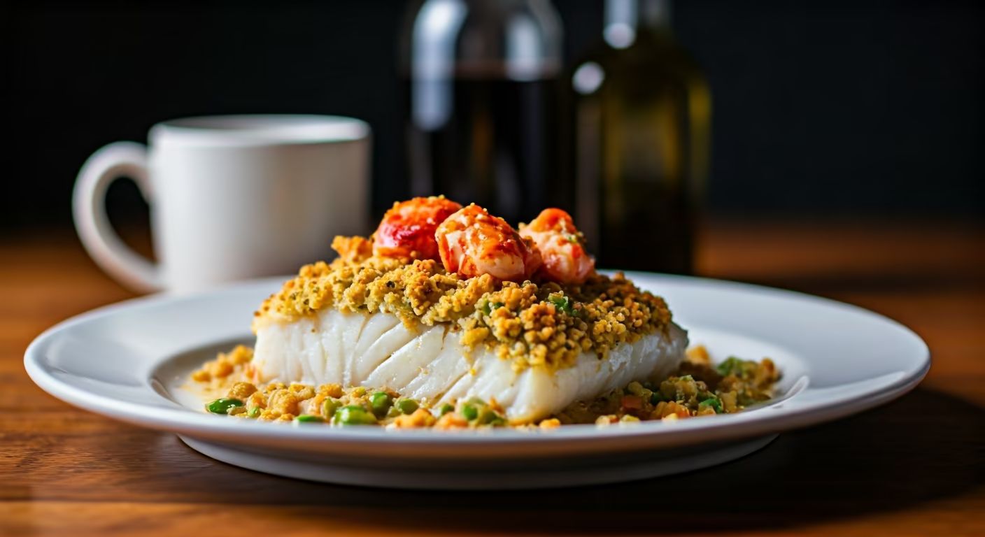 Baked Haddock, Buttery Lobster and Wine Sauce recipe - American easy difficulty in Main Dishes, Fish, Seafood category