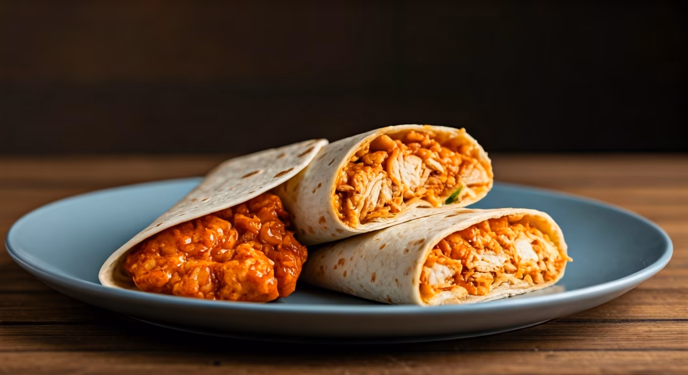 Buffalo Chicken Wraps recipe - American easy difficulty in Tacos & Wraps, Chicken, Sandwiches category