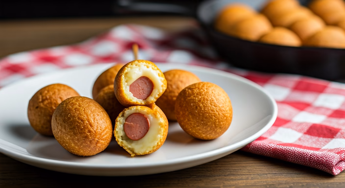 Easy Homemade Mini Corn Dogs recipe - American easy difficulty in Lunch, Appetizers, Beef category