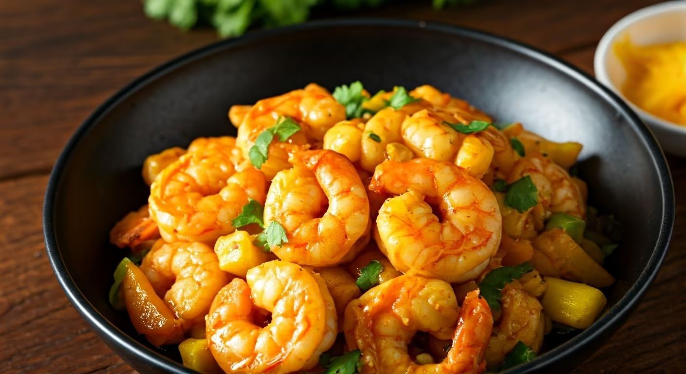 Spicy Mango Shrimp Stir-Fry recipe - delicious medium difficulty in Seafood category