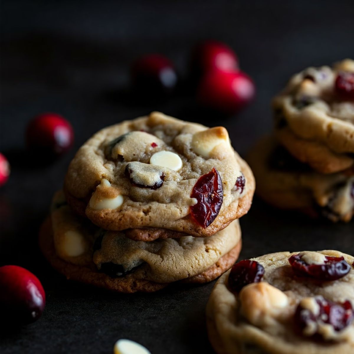 Cranberry and White Chocolate Cookies recipe - American easy difficulty dish