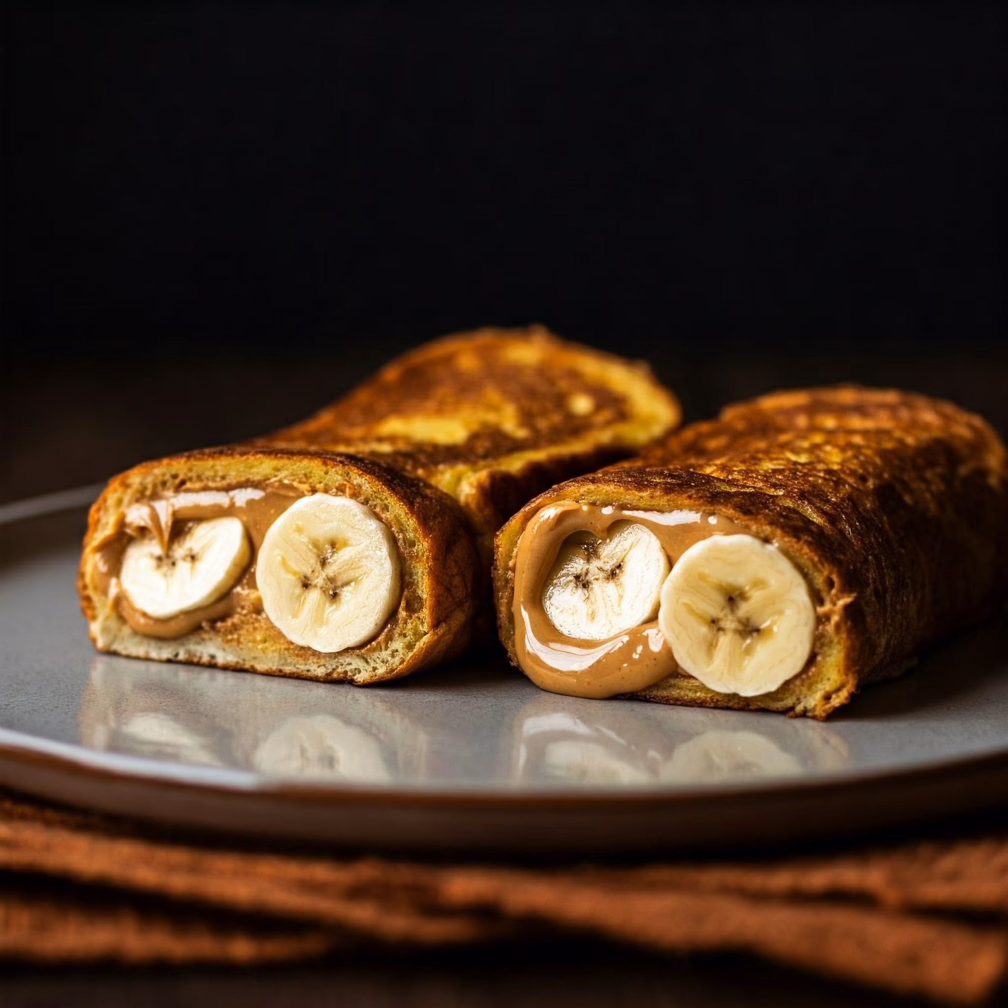 Banana Peanut Butter French Toast Roll-Up recipe - American easy difficulty in Breakfast, Bread category