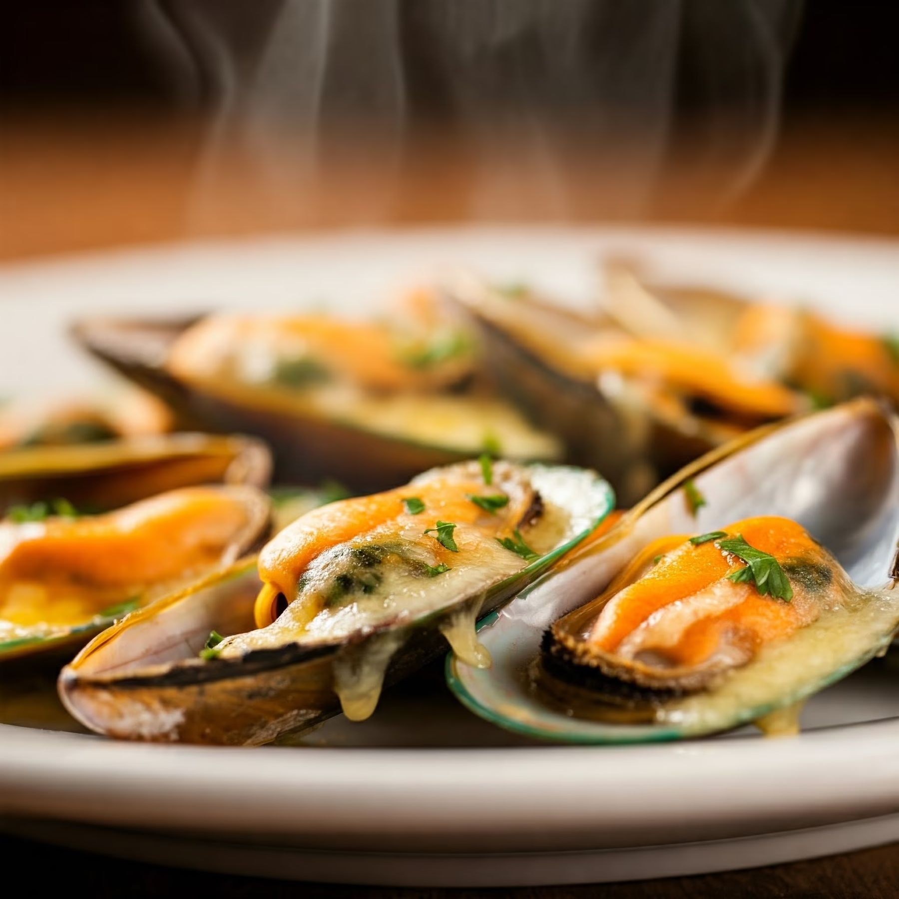 Cheesy Garlic Mussels recipe - delicious easy difficulty in Appetizers, Seafood category