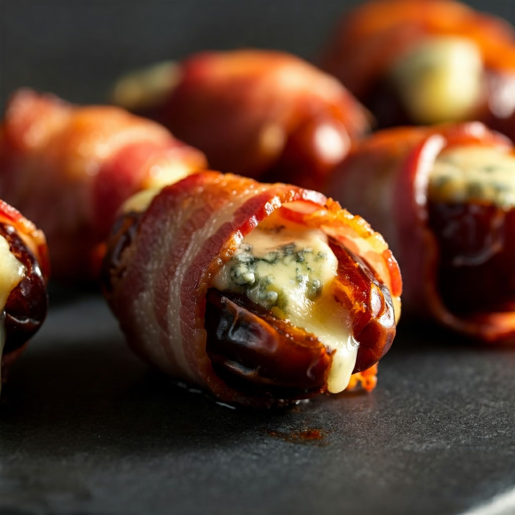 Bacon Wrapped Dates Stuffed with Gorgonzola recipe - American easy difficulty in Snacks, Appetizers, Bacon category
