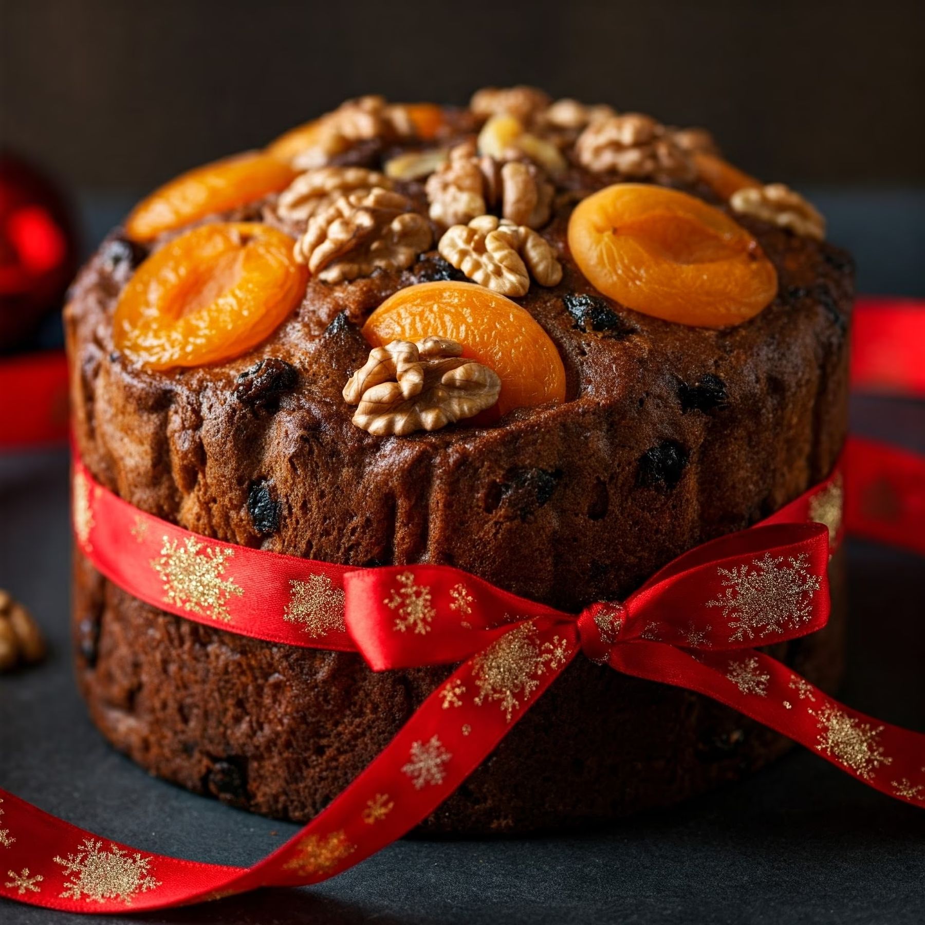 Christmas Apricot and Walnut Fruitcake recipe - delicious medium difficulty in Holiday Sweets, Baking, Cake category