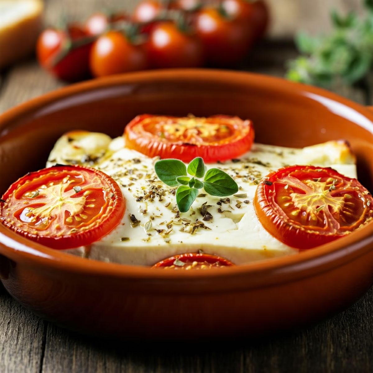 Mediterranean Baked Feta with Tomatoes recipe - American easy difficulty dish