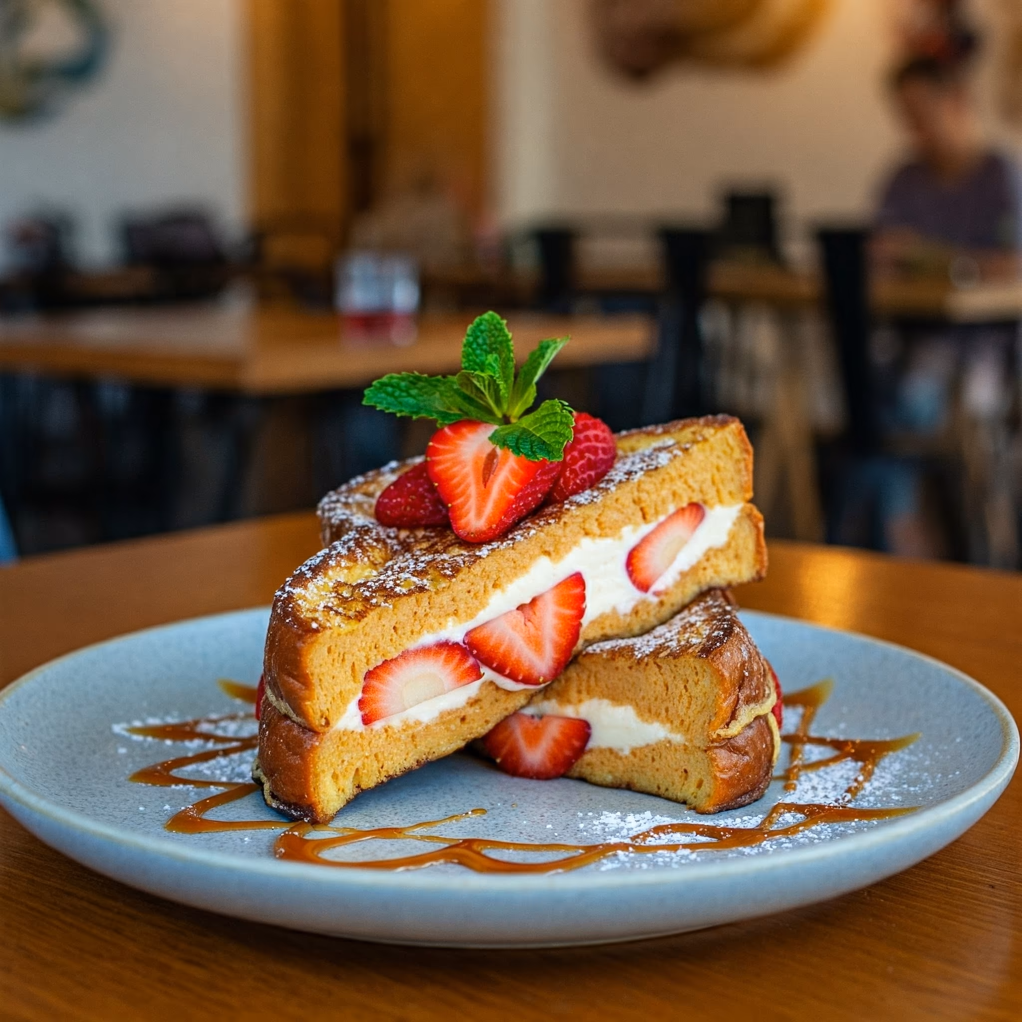 Strawberry Cheesecake Stuffed French Toast recipe - American easy difficulty in Breakfast, Eggs category