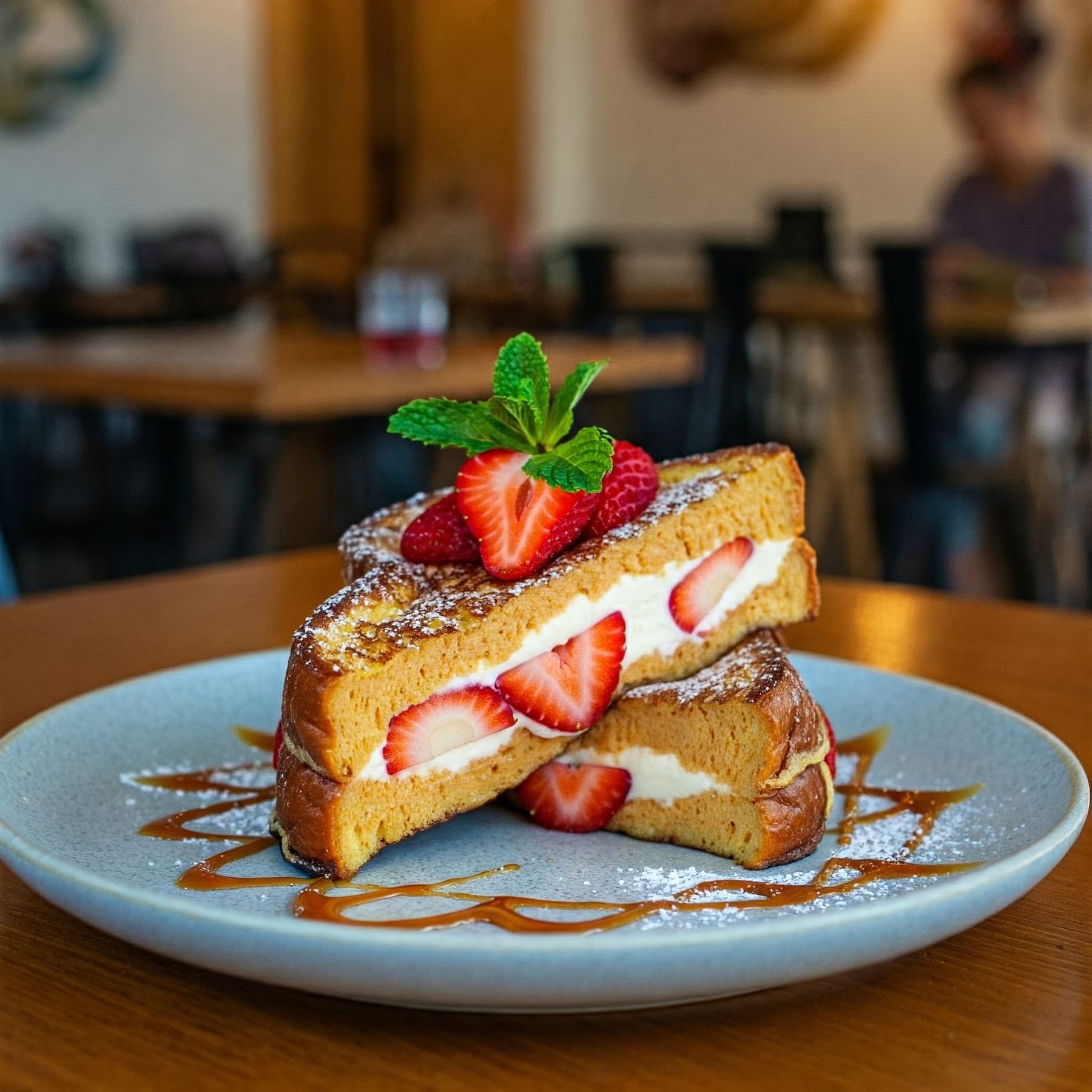 Strawberry Cheesecake Stuffed French Toast recipe - delicious easy difficulty in Breakfast, Eggs category