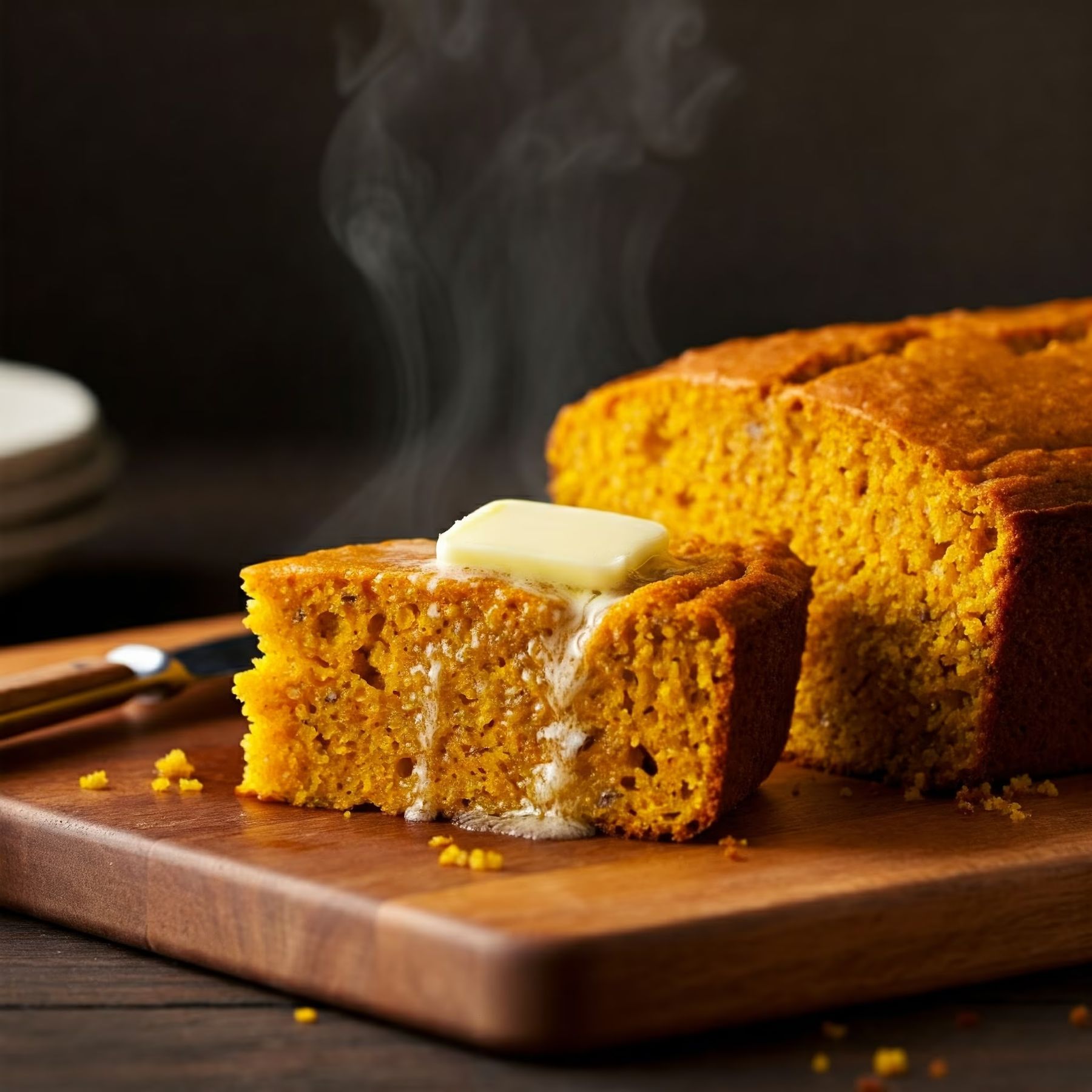 Pumpkin Cornbread recipe - American easy difficulty in Baking, Corn, Bread category