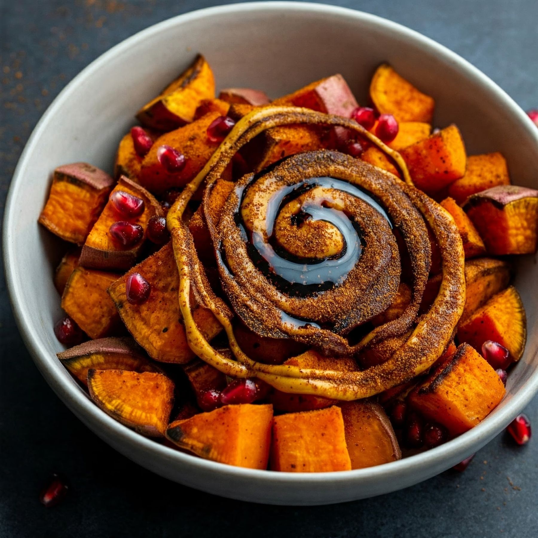 Roasted Sweet Potatoes with Spiced Pomegranate Molasses recipe - delicious easy difficulty in Side Dishes, Holiday Recipes, Vegetables category