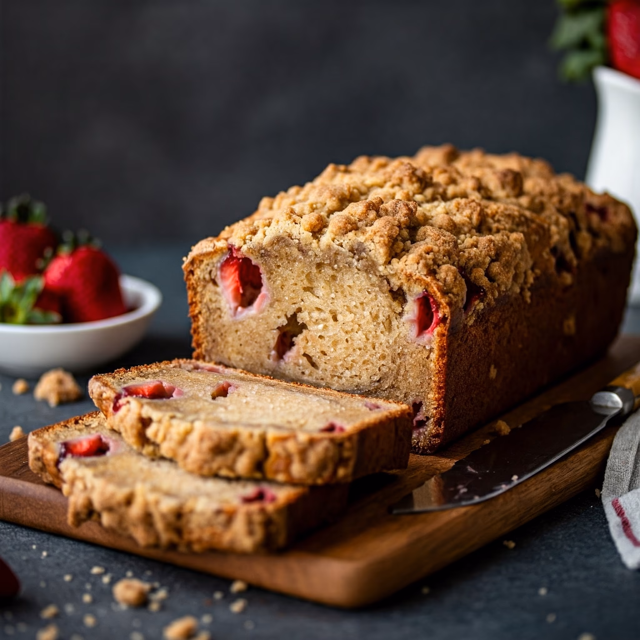 Strawberry Banana Streusel Bread recipe - American easy difficulty in Healthy Meals, Bread category
