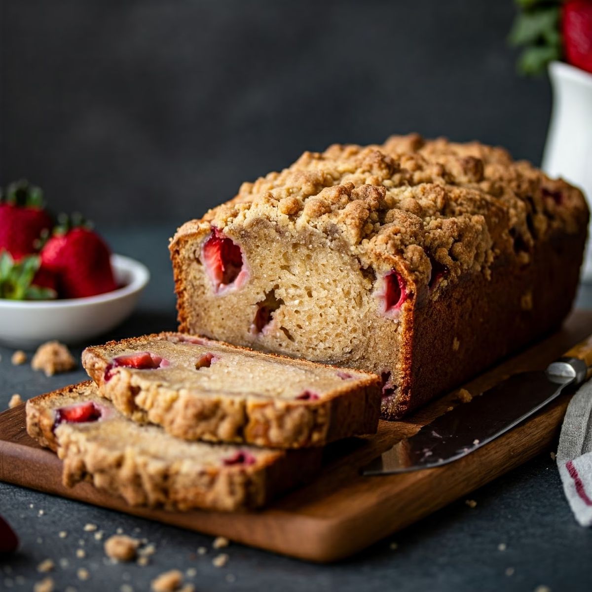 Strawberry Banana Streusel Bread recipe - American easy difficulty dish