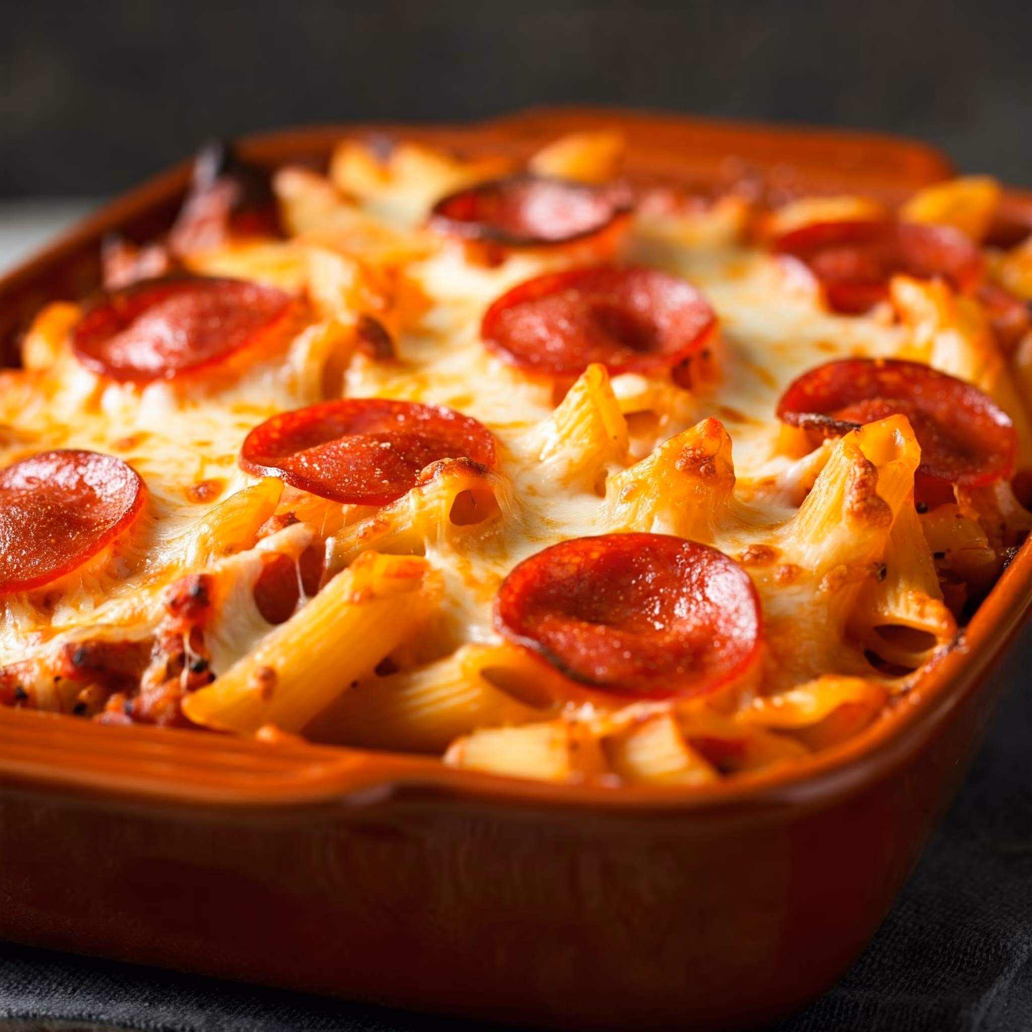 Pepperoni Pizza Pasta Bake recipe - American easy difficulty in Family-Style Meals, Casseroles, Pasta category
