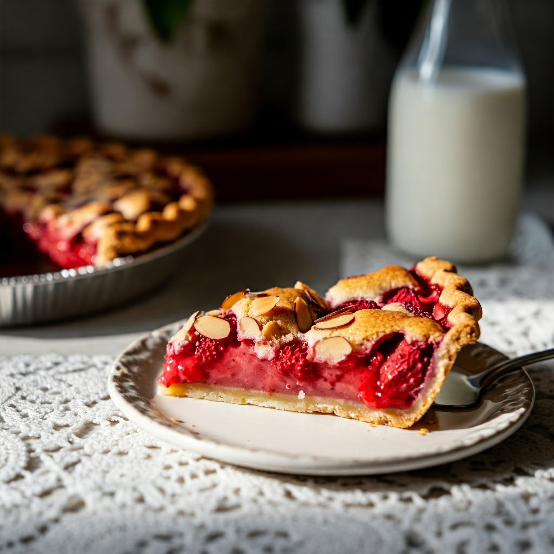 Mom's Strawberry Almond Pie recipe - delicious medium difficulty in Desserts, Baking category