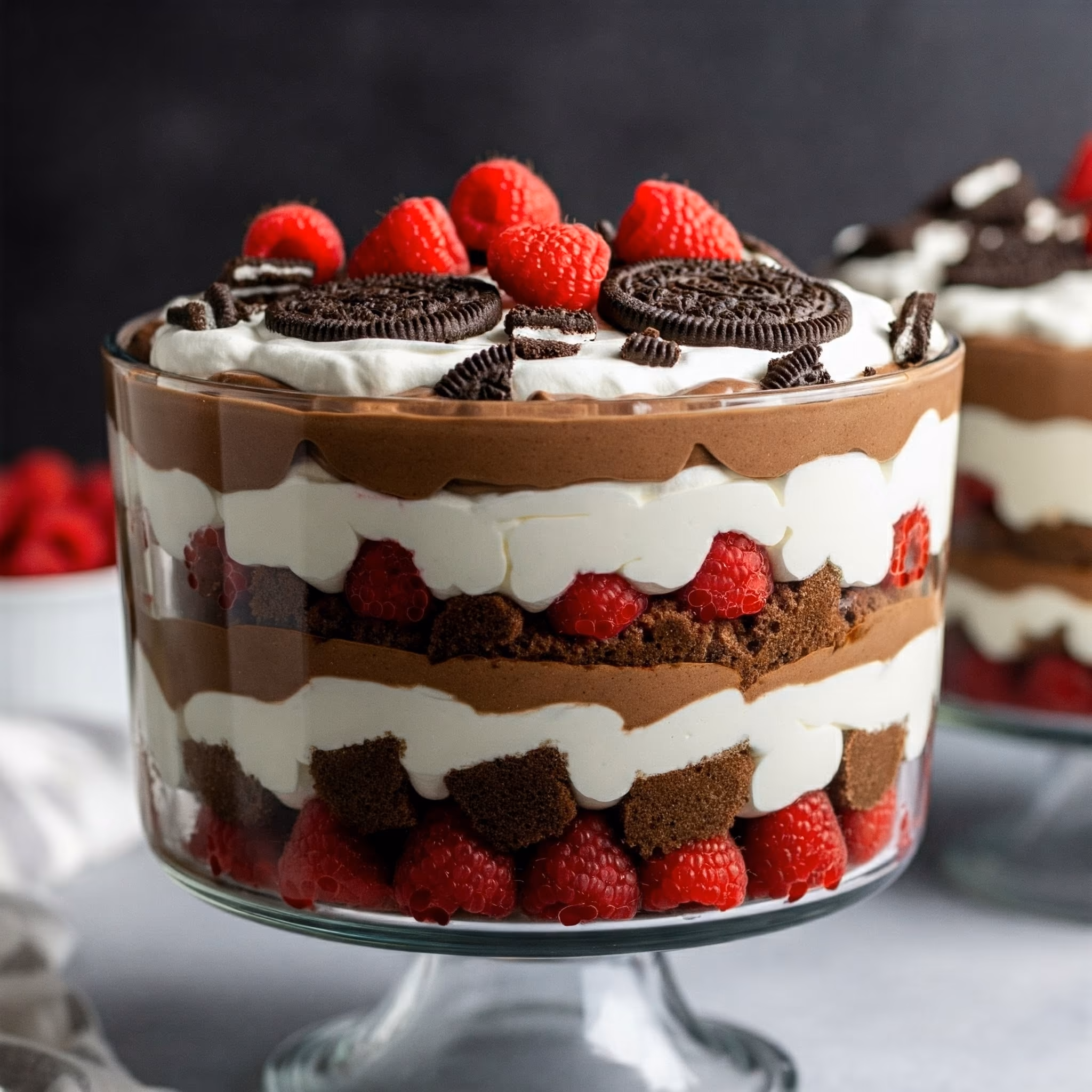 Chocolate Raspberry Ho Ho Trifle recipe - delicious easy difficulty in Desserts, Treats category