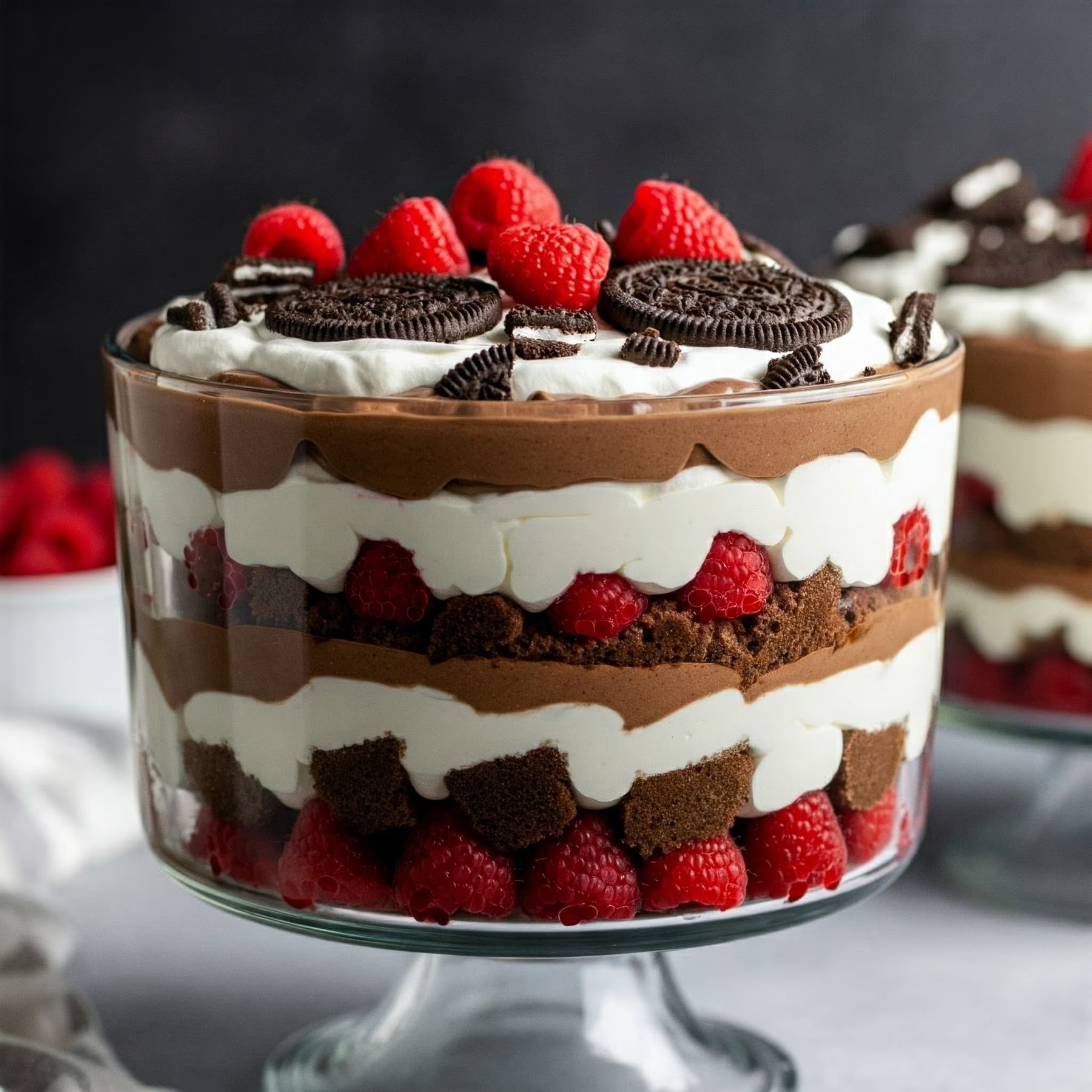 Chocolate Raspberry Ho Ho Trifle recipe - delicious easy difficulty in Desserts, Treats category