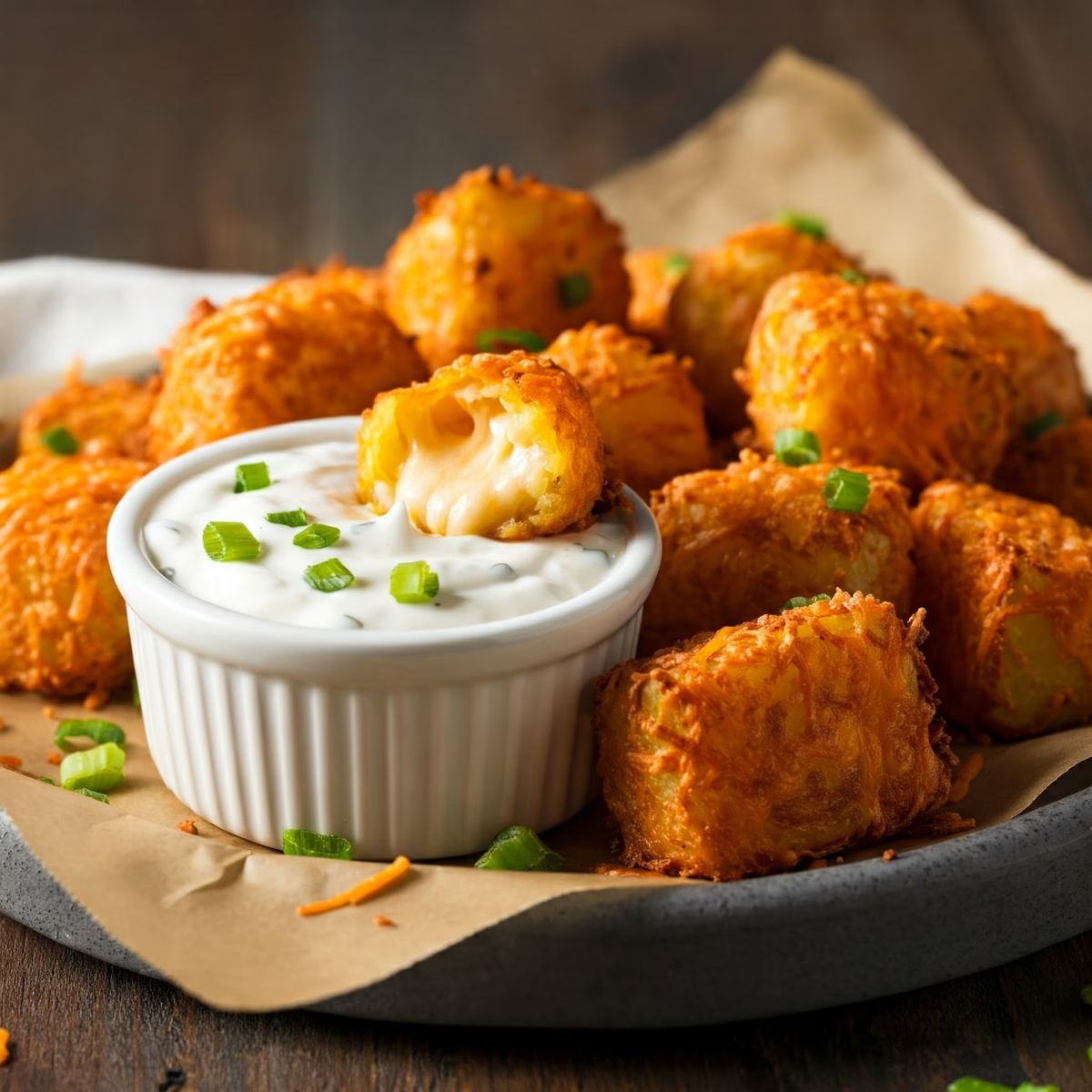 Cheesy Potato Bites with Ranch Dip recipe - American easy difficulty dish