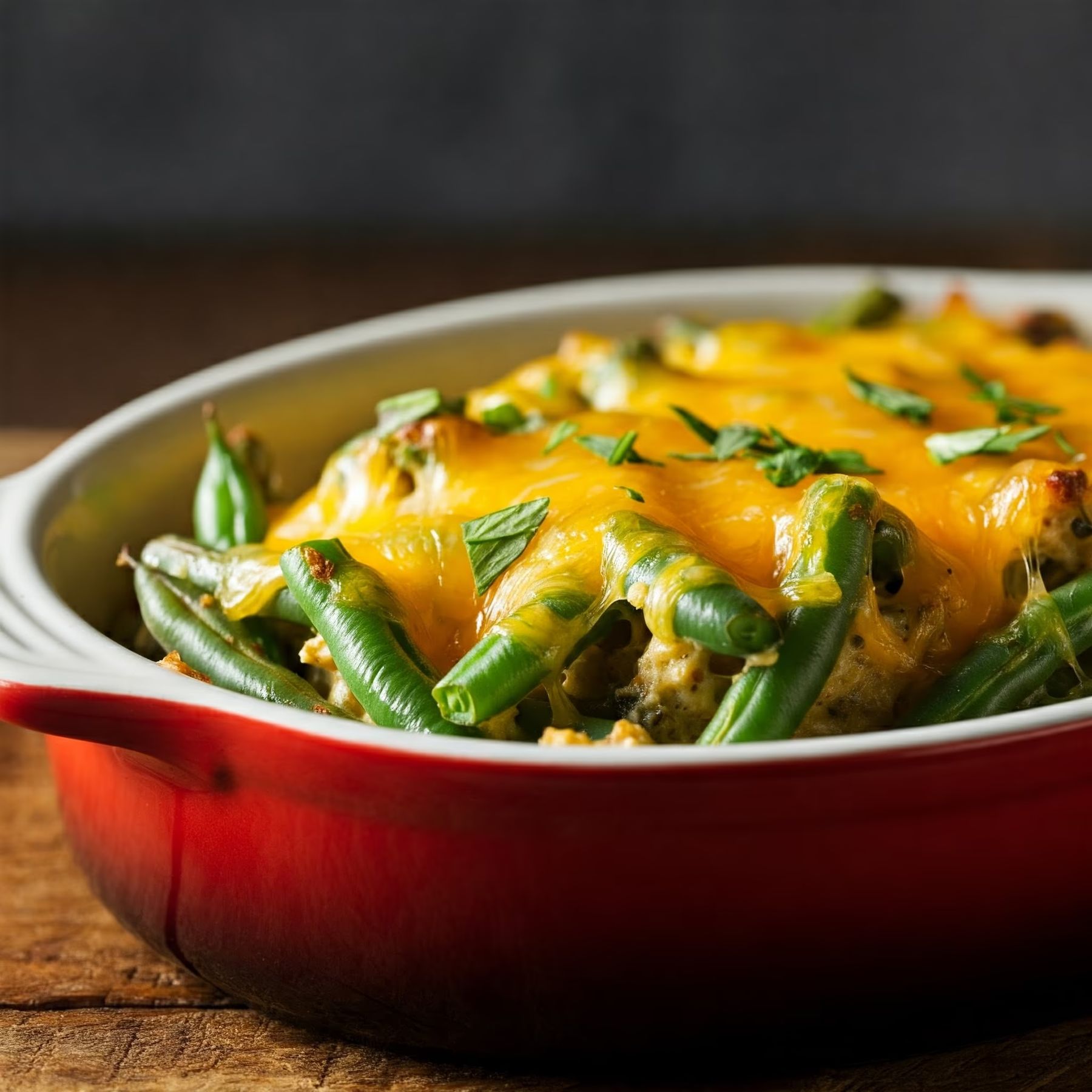 Cheddar Cheese Green Bean Casserole recipe - American easy difficulty in Casseroles, Vegetables category