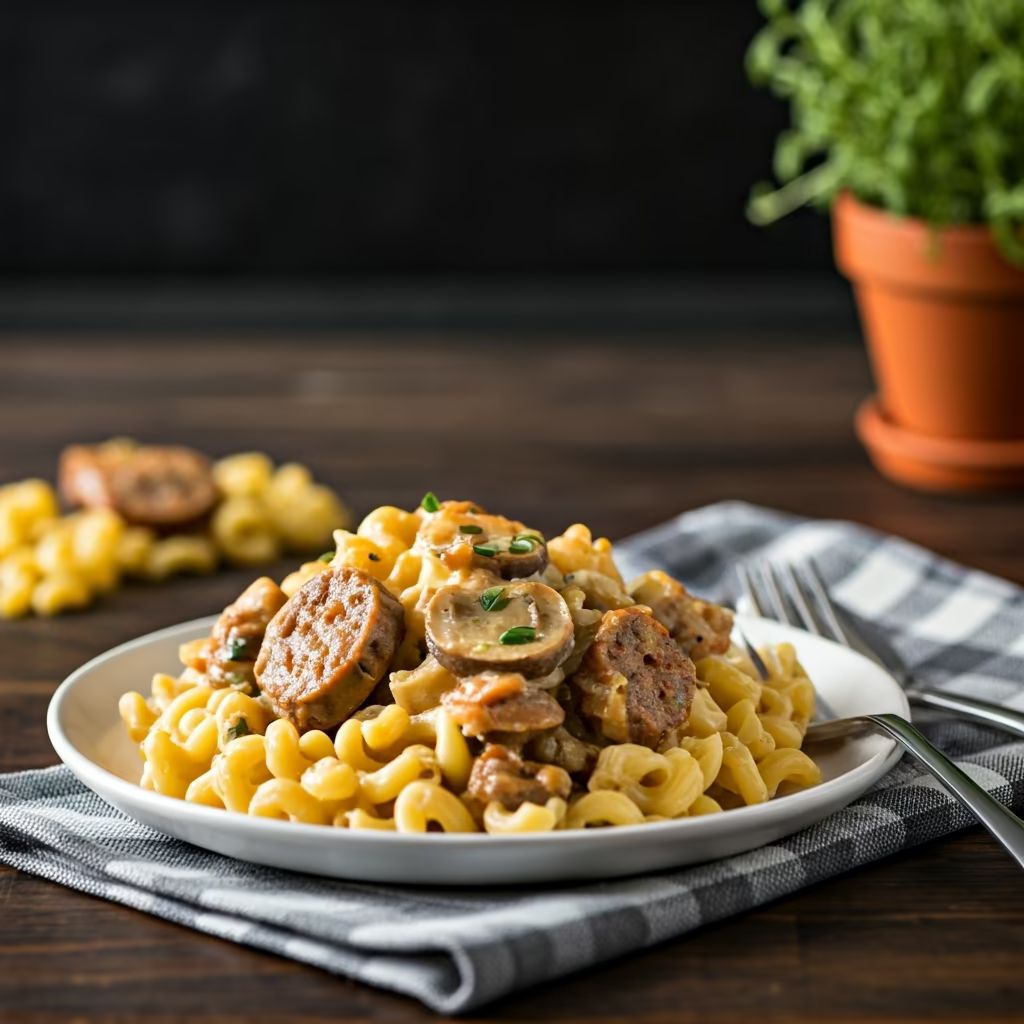 Sausage, Leek & Gruyere Pasta Casserole recipe - American easy difficulty dish