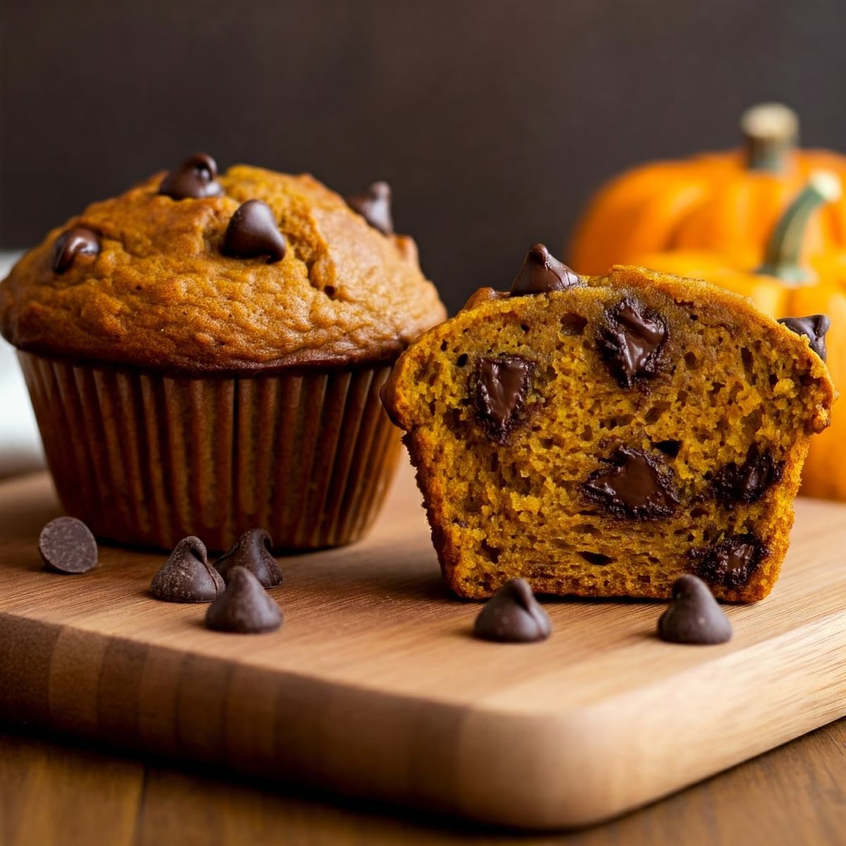 Pumpkin Chocolate Chip Muffins recipe - American easy difficulty dish