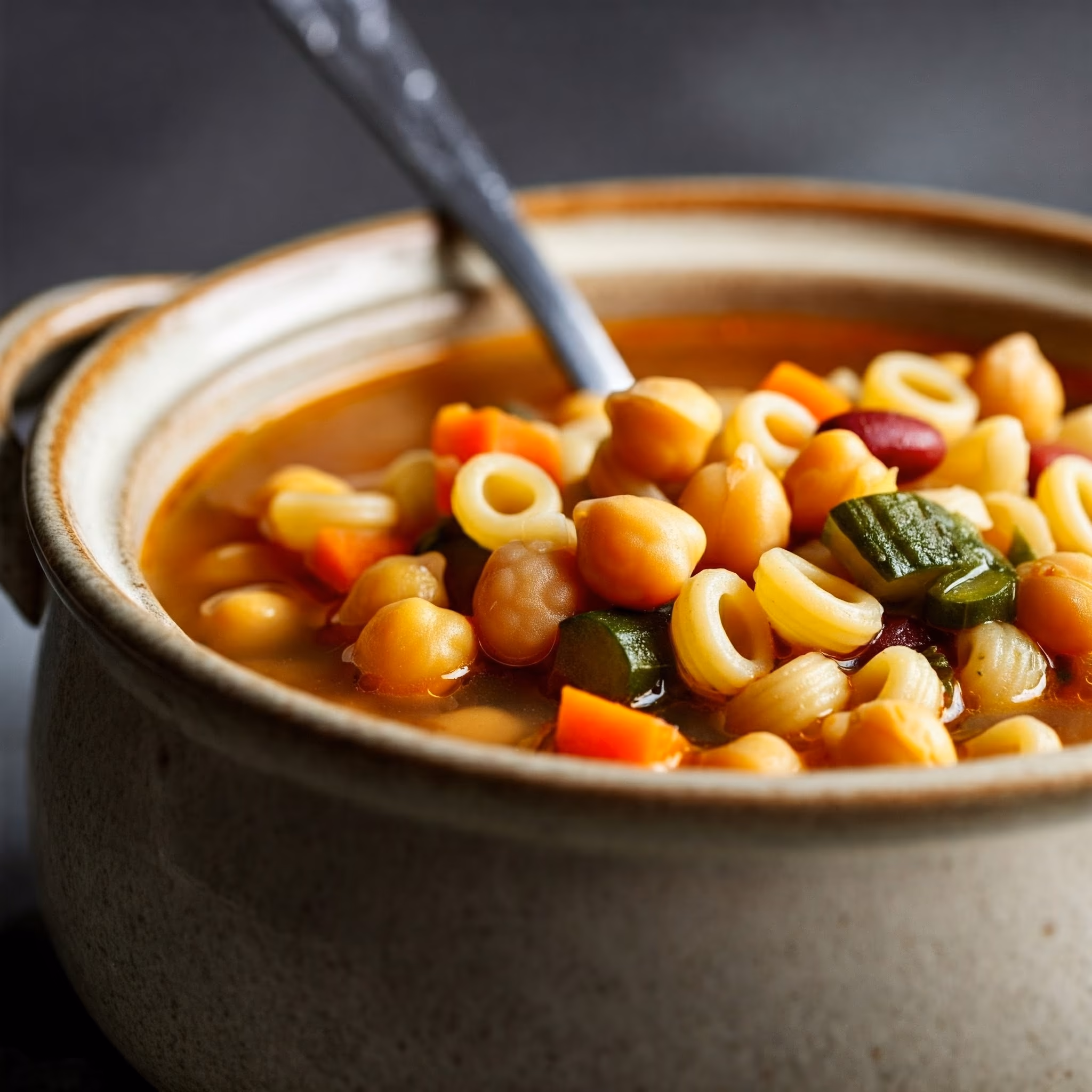 Chickpea Minestrone recipe - delicious easy difficulty in Vegetarian, Vegan, Soups category