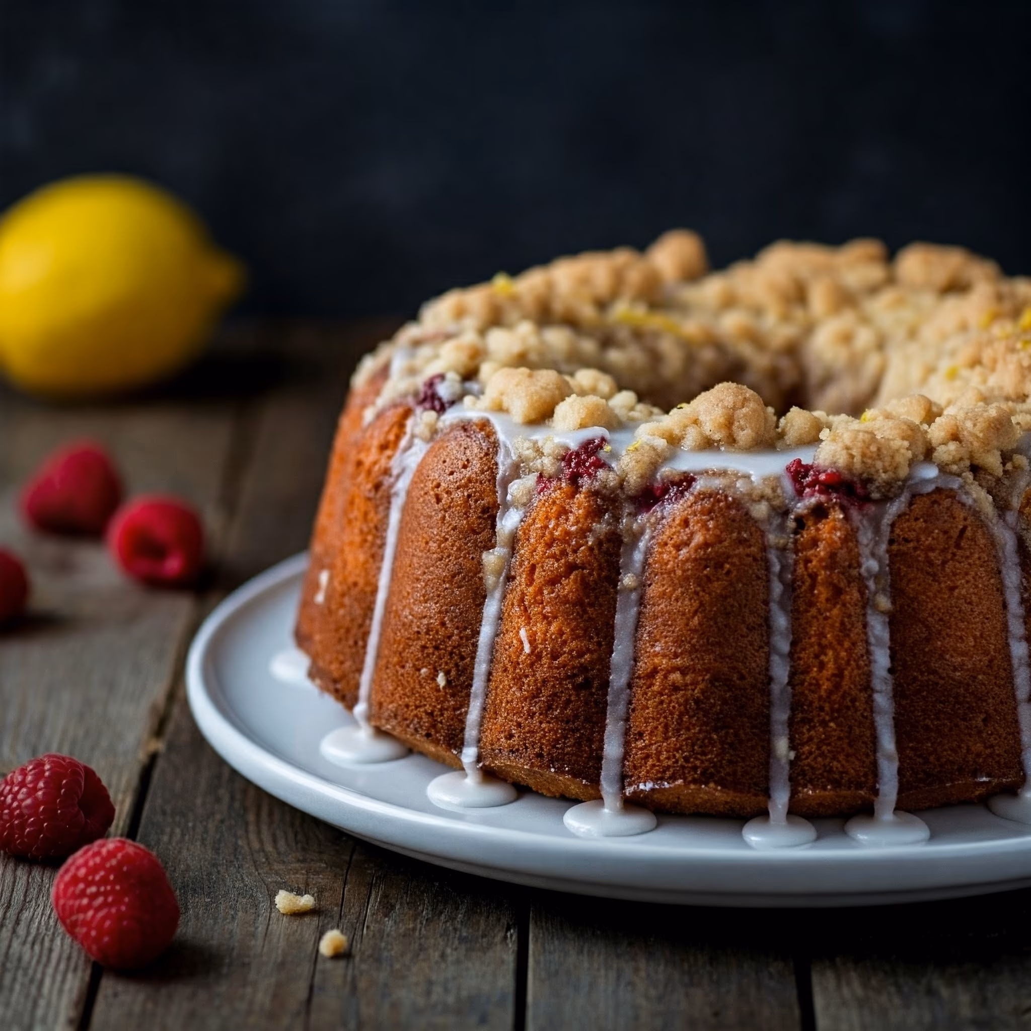 Lemon Raspberry Cake with Crumb Topping recipe - American easy difficulty in Holiday Sweets, Baking, Cake category
