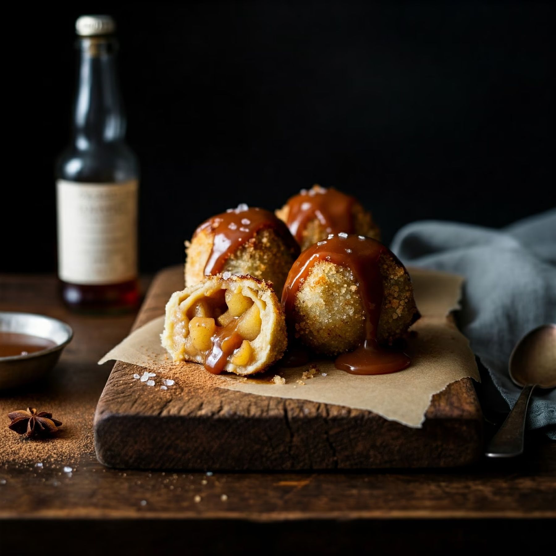 Apple Dumplings with Salted Caramel Rum Sauce recipe - delicious easy difficulty in Desserts, Treats category