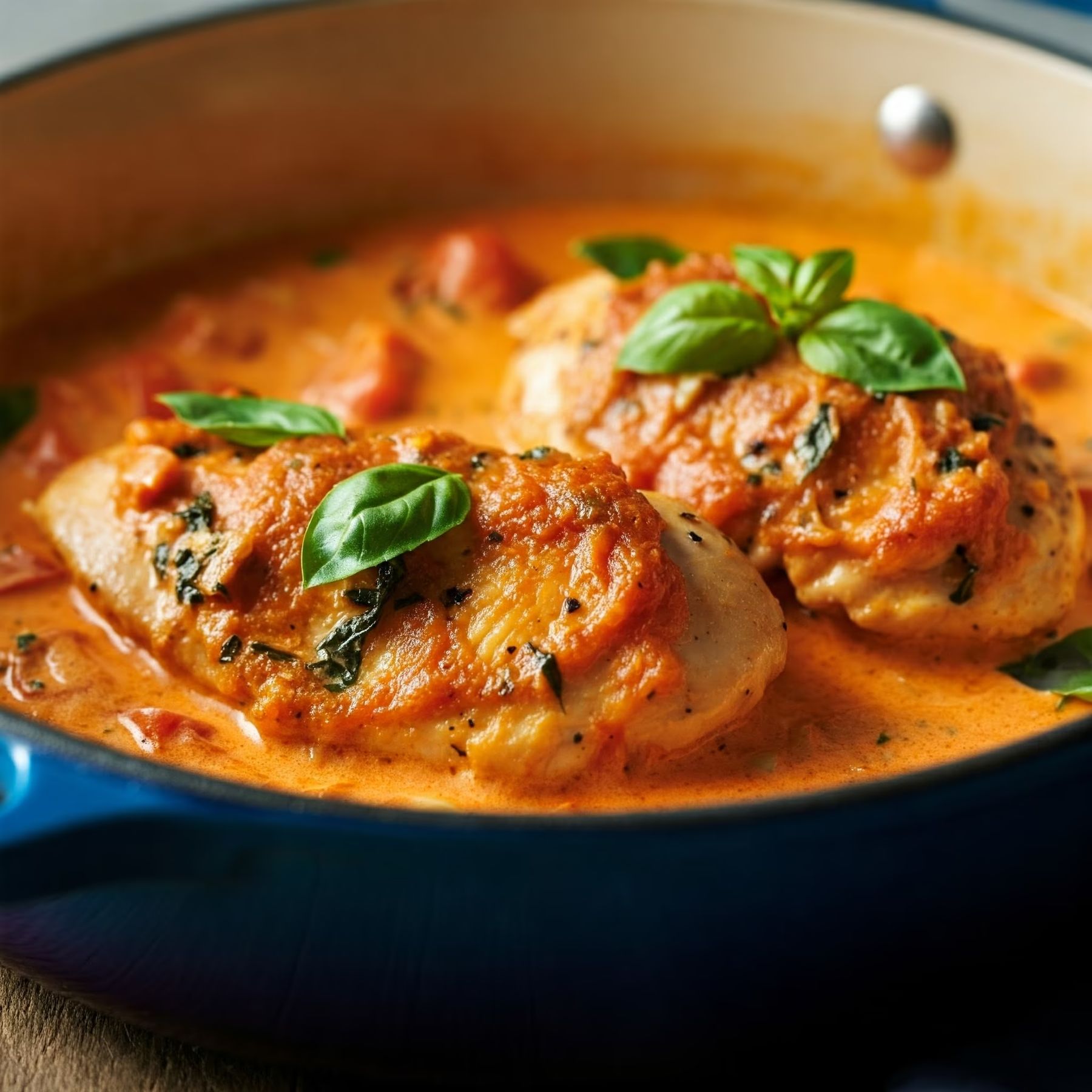 Garlic Basil Chicken with Tomato Butter Sauce recipe - American easy difficulty in Main Dishes, Farm-to-Table, Chicken category