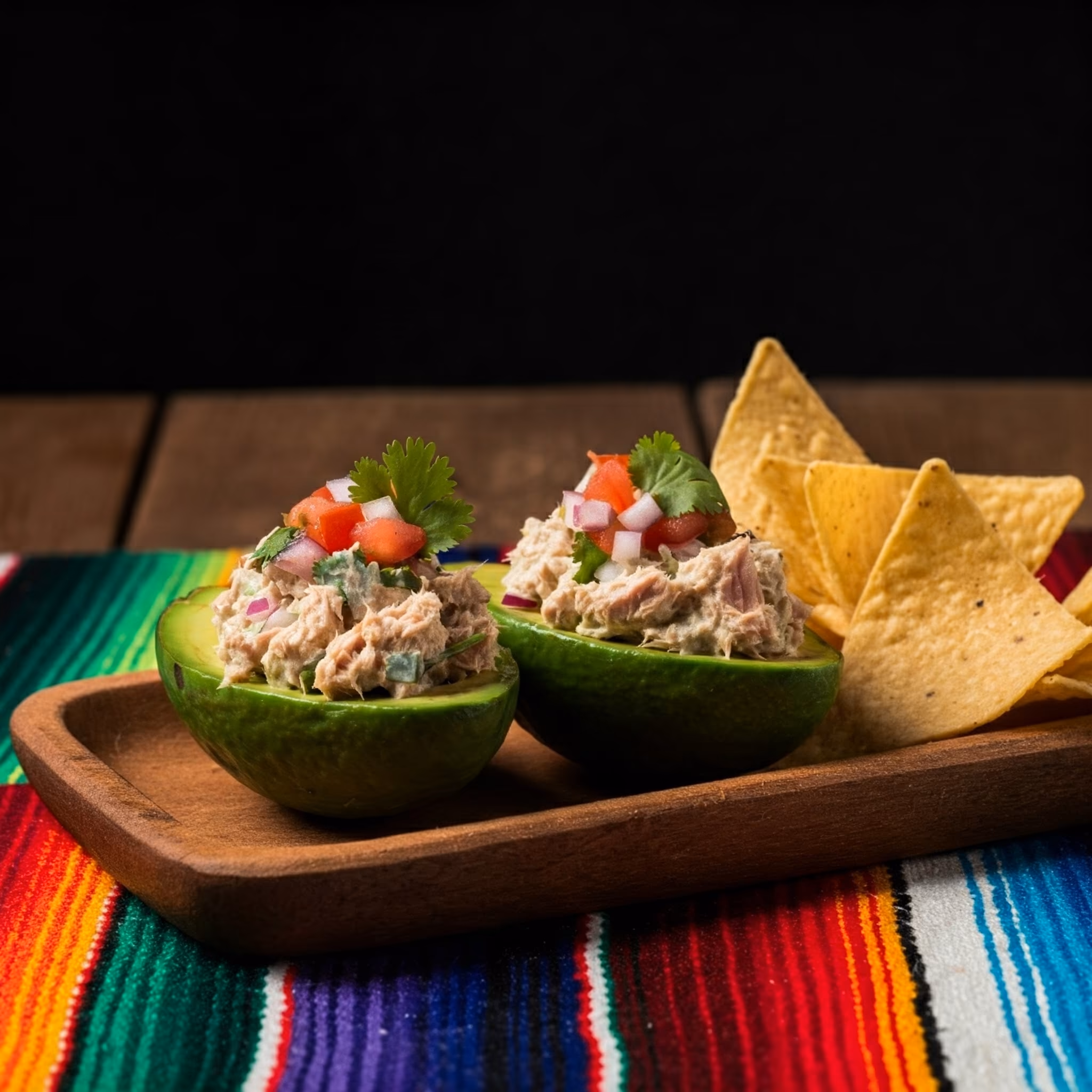 Mexican Style Tuna Salad Stuffed Avocado recipe - Mexican easy difficulty in Salads, Lunch, Healthy Meals category