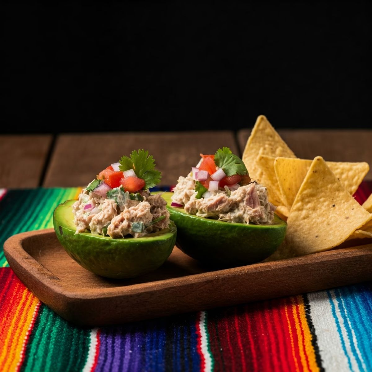 Mexican Style Tuna Salad Stuffed Avocado recipe - Mexican easy difficulty dish