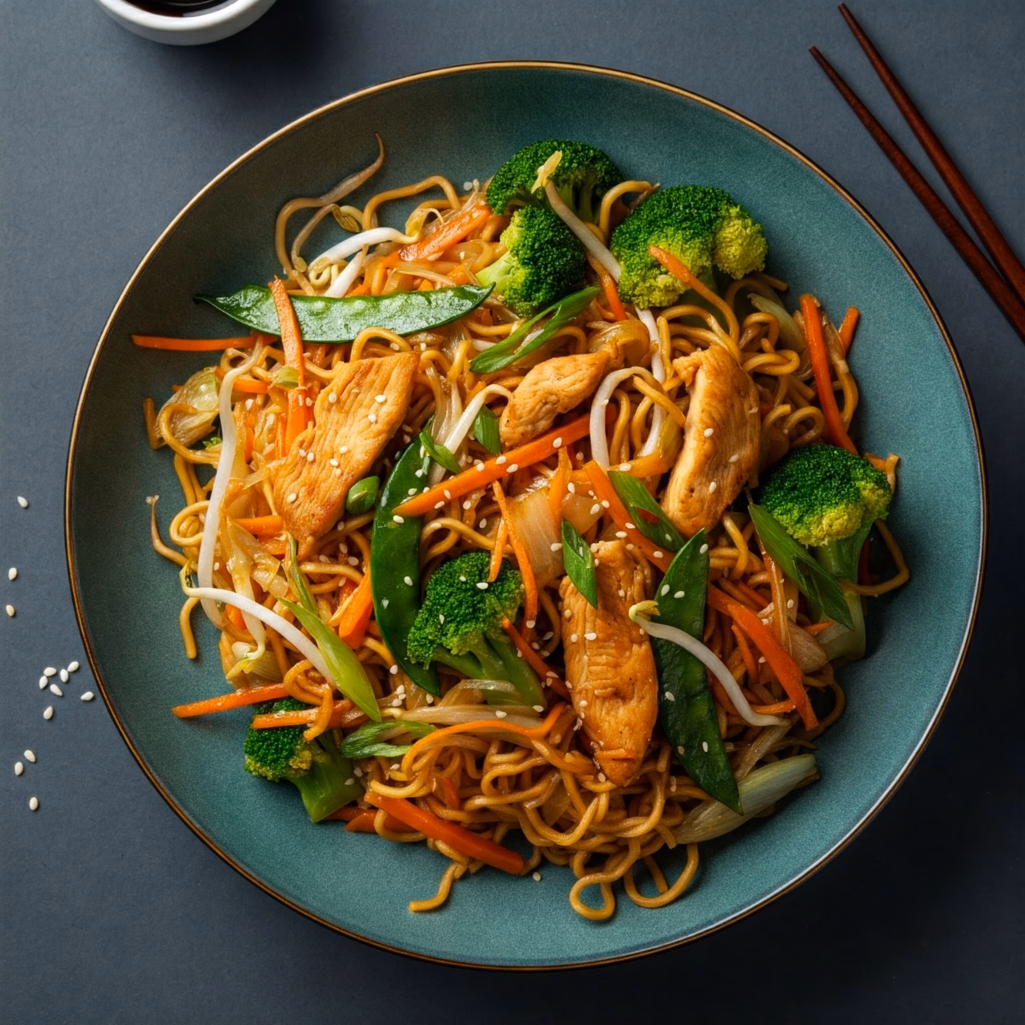 Chicken Chow Mein with Vegetables recipe - Chinese medium difficulty in World Eats, Chicken, Vegetables category