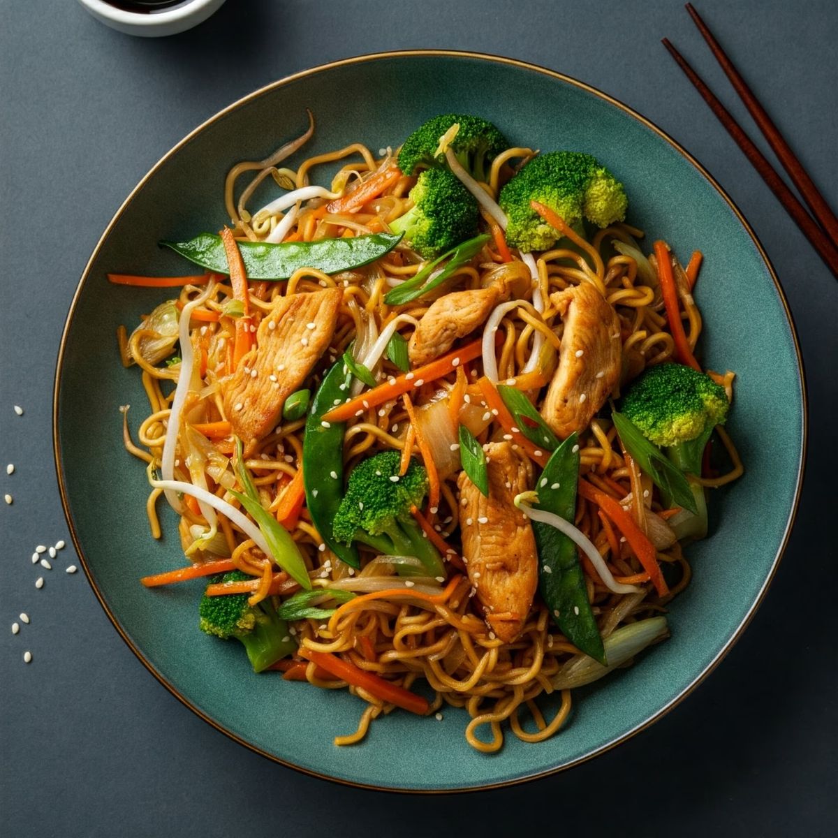 Chicken Chow Mein with Vegetables recipe - Chinese medium difficulty dish