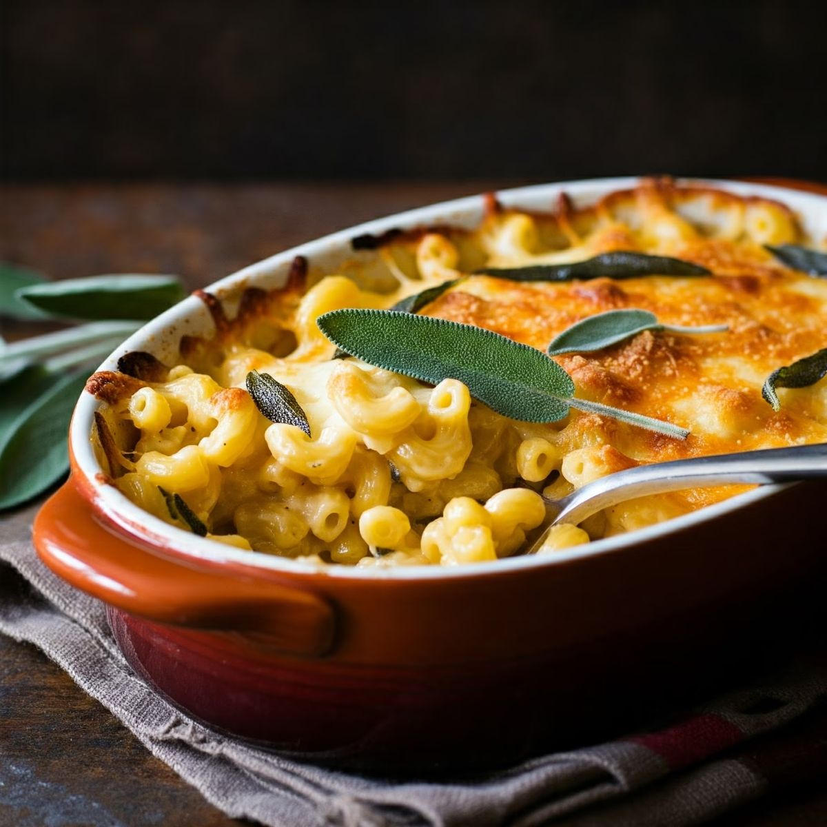 Sage Baked Macaroni and Cheese recipe - American easy difficulty dish