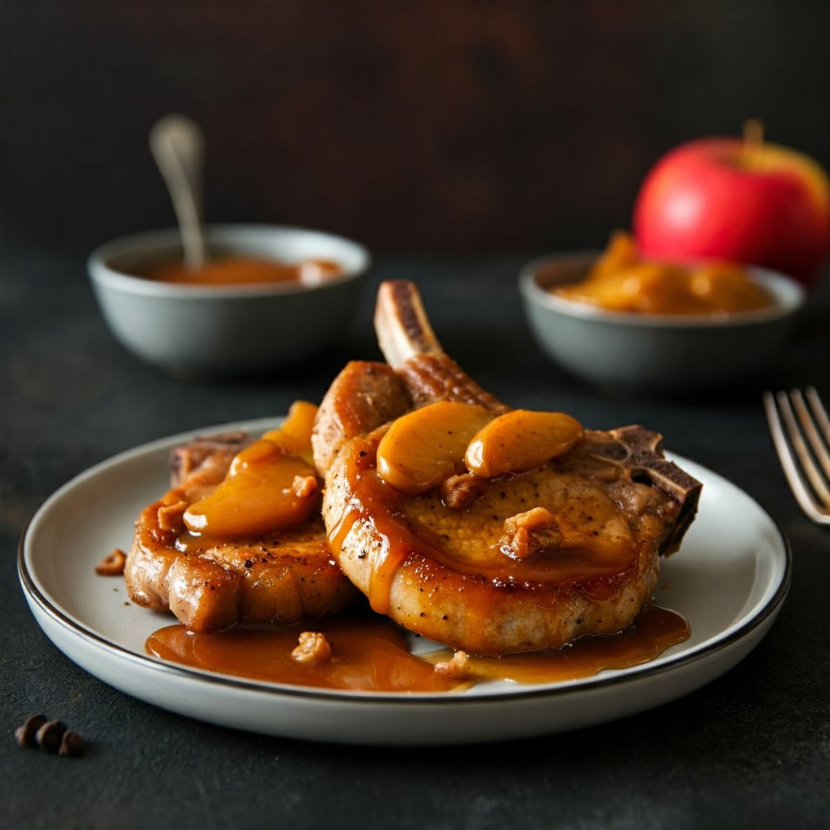 Caramel Apple Pork Chops recipe - American easy difficulty dish