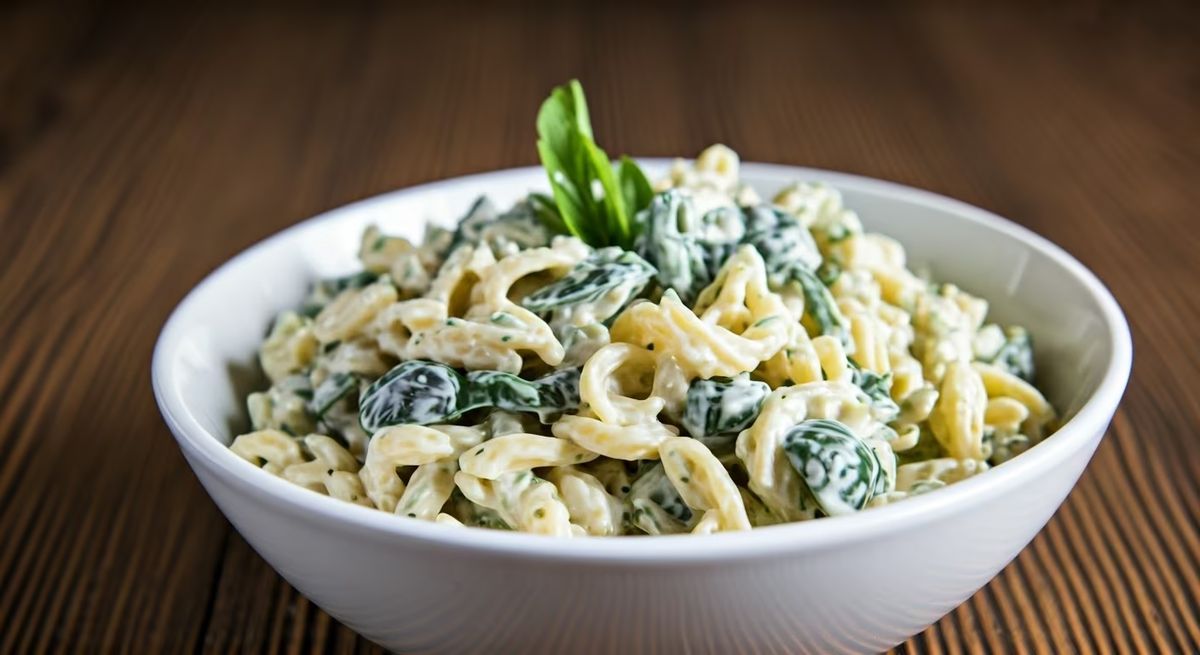 Creamy Spinach Pasta Salad recipe - Italian easy difficulty dish