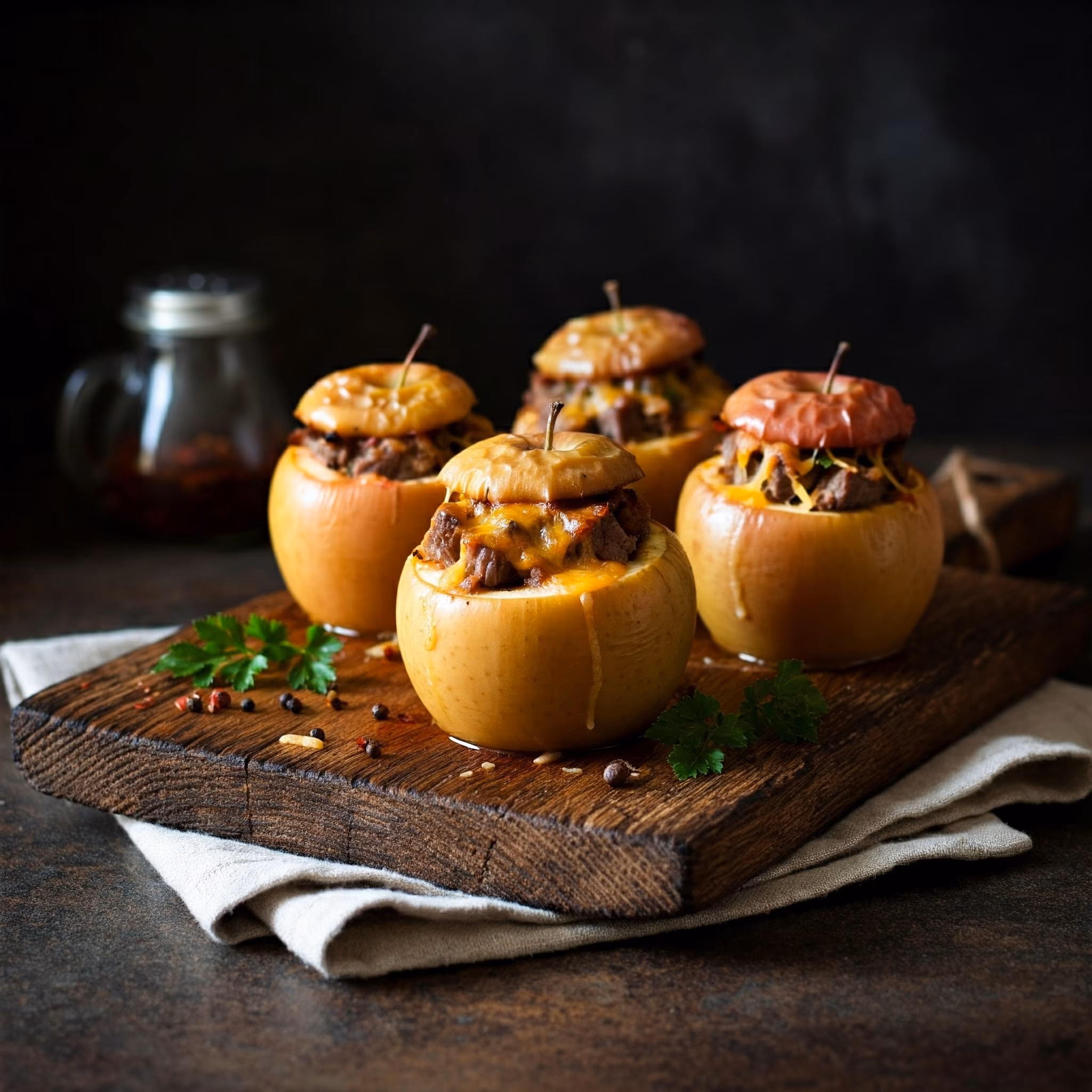 Savory Stuffed Baked Apples recipe - American easy difficulty in Side Dishes, Beef category