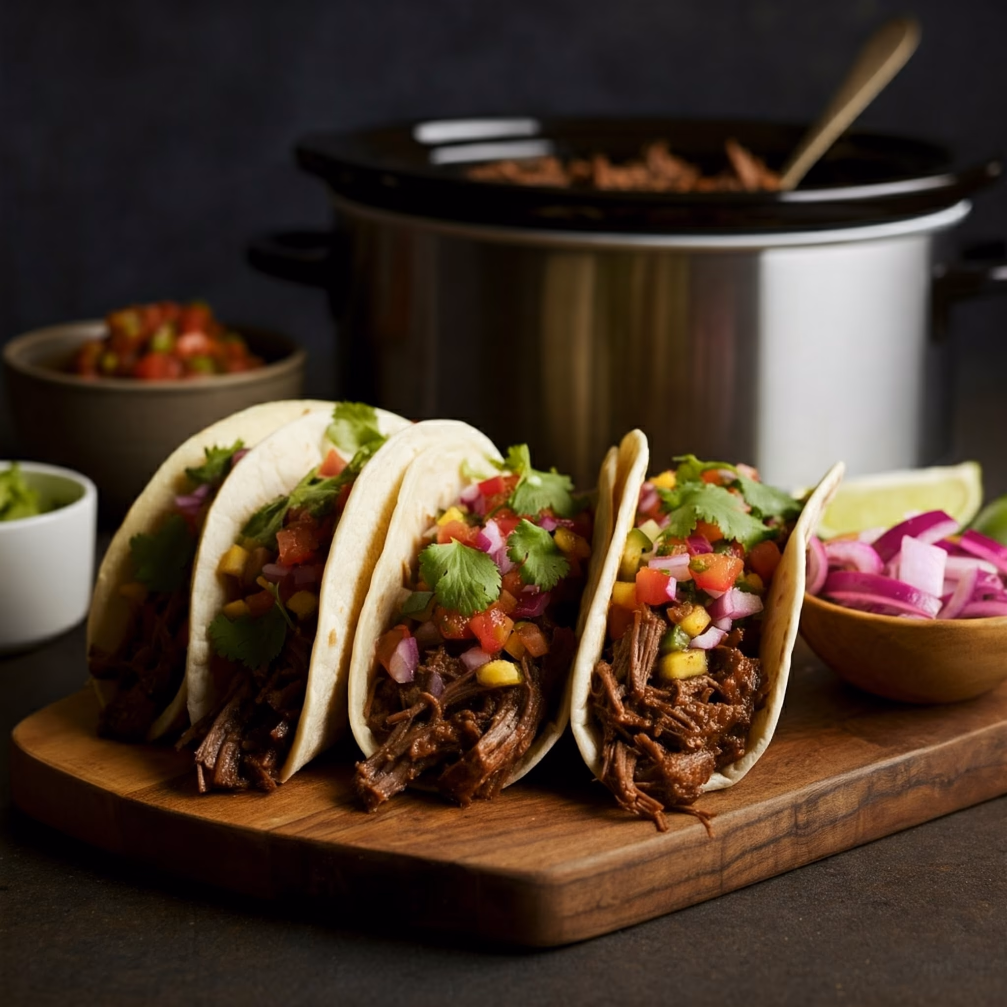 Shredded Beef Tacos Crockpot Style recipe - Mexican easy difficulty in One-Pot Meals, Beef category