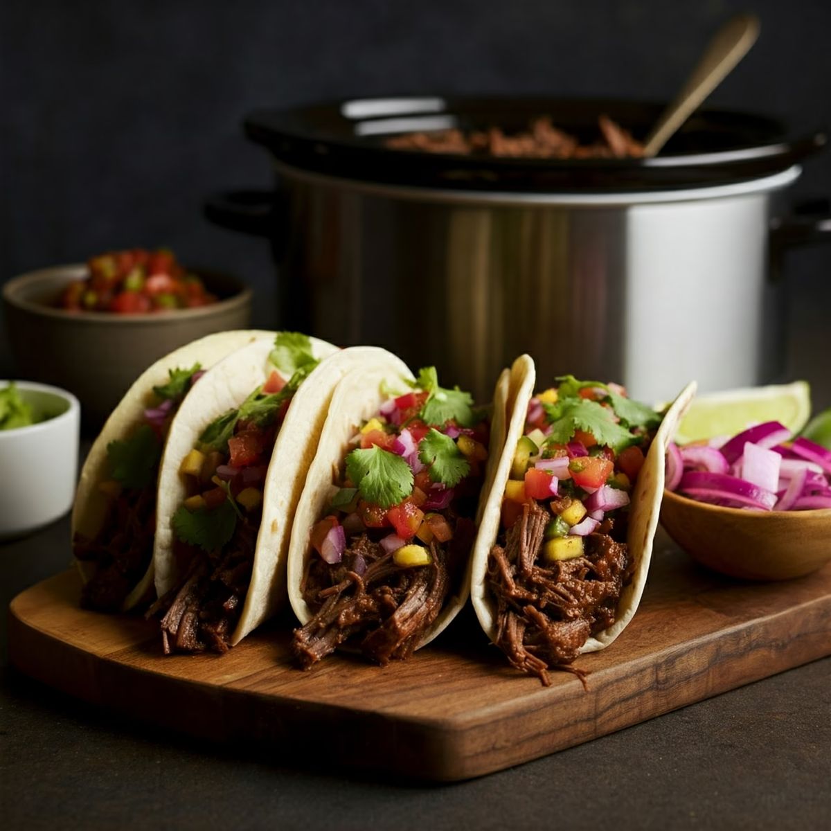 Shredded Beef Tacos Crockpot Style recipe - Mexican easy difficulty dish